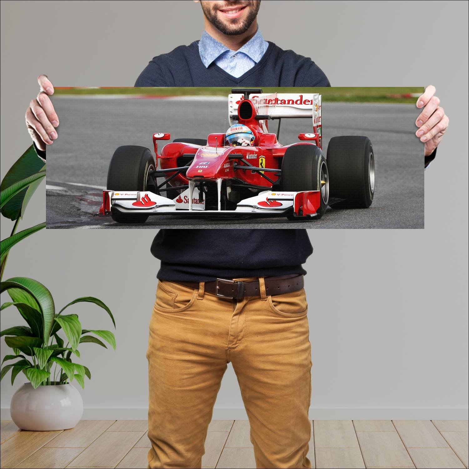 Cuadro grande 30x80cm 2010 ferrari f10 auto 457 Ferrari