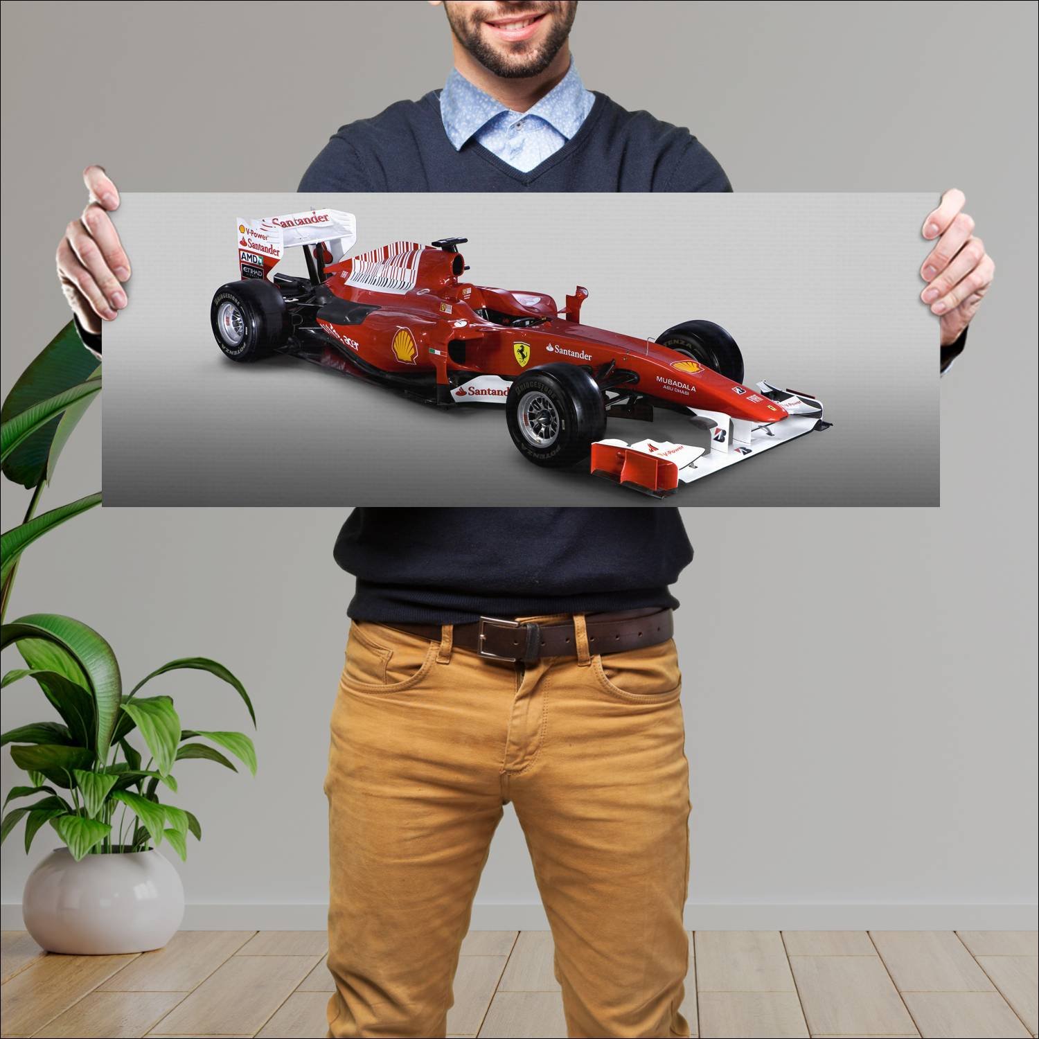Cuadro grande 30x80cm 2010 ferrari f10 auto 458 Ferrari