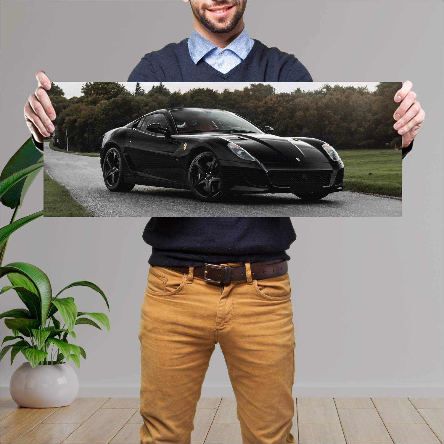 Cuadro grande 30x80cm 2010 ferrari sa aperta auto 460 Ferrari