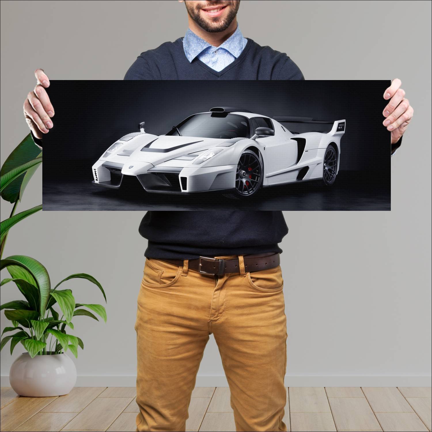 Cuadro grande 30x80cm 2010 gemballa mig u1 auto 464 Ferrari