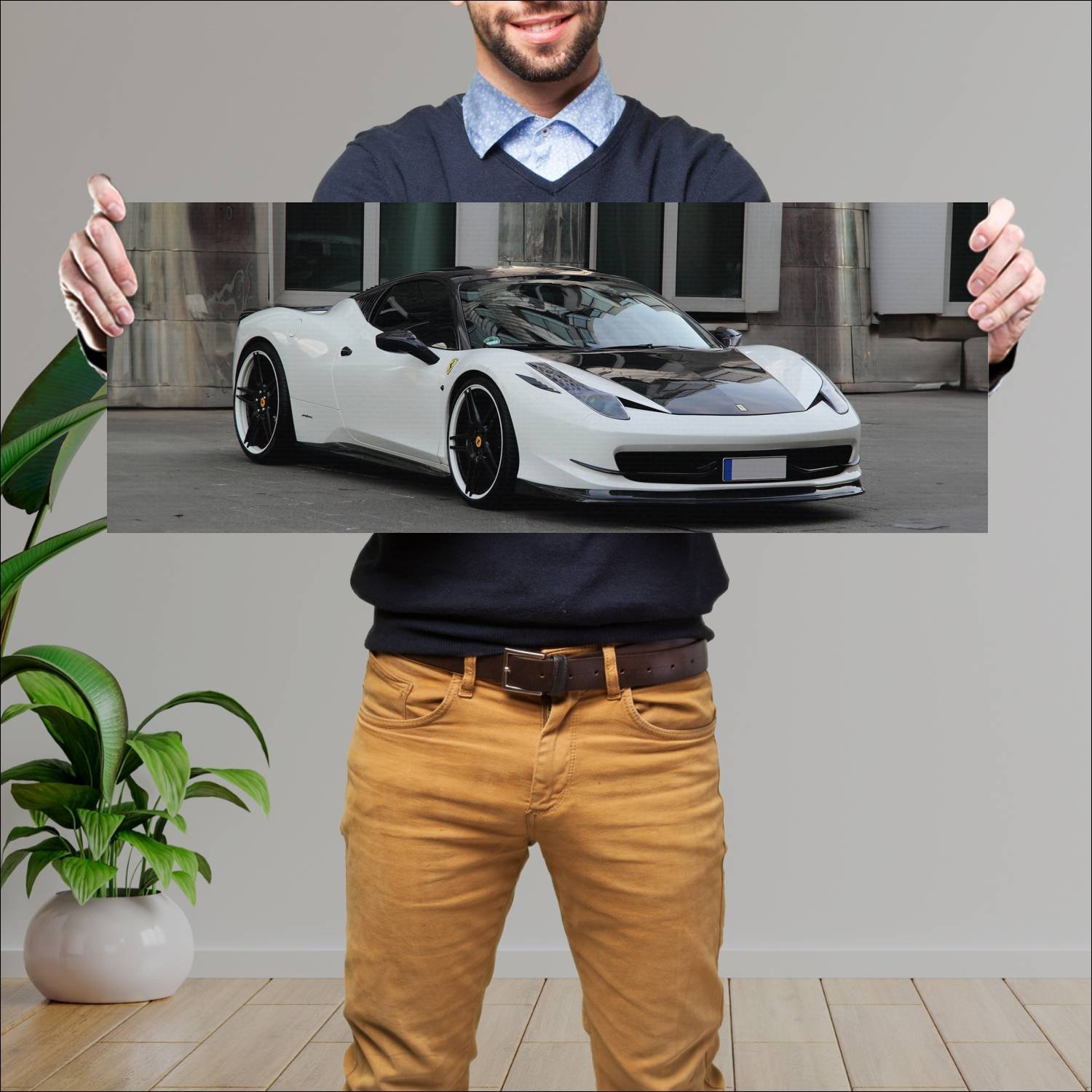 Cuadro grande 30x80cm 2011 ferrari 458 italia carb 468 Ferrari