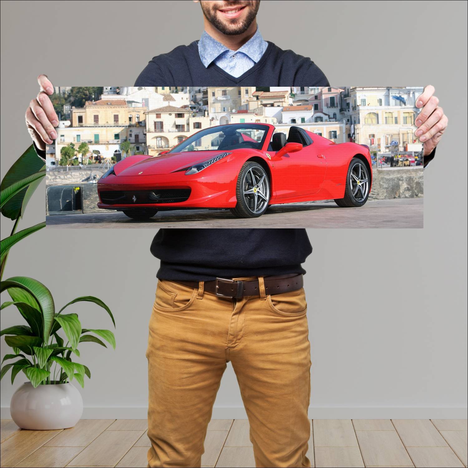 Cuadro grande 30x80cm 2011 ferrari 458 spider Ferrari