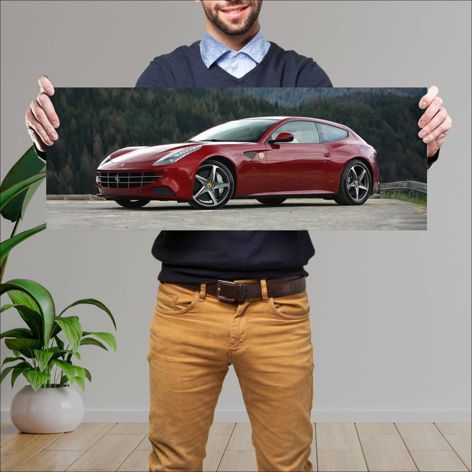 Cuadro grande 30x80cm 2011 ferrari ff auto 479 Ferrari