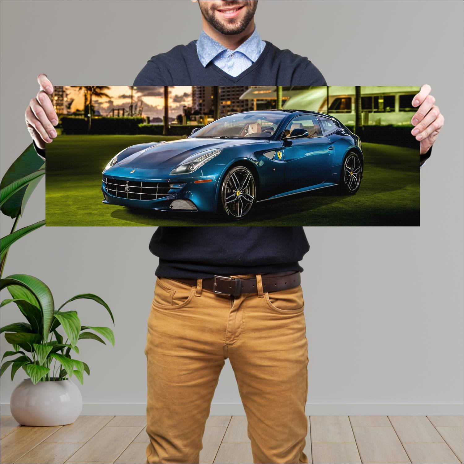 Cuadro grande 30x80cm 2011 ferrari ff us auto 480 Ferrari