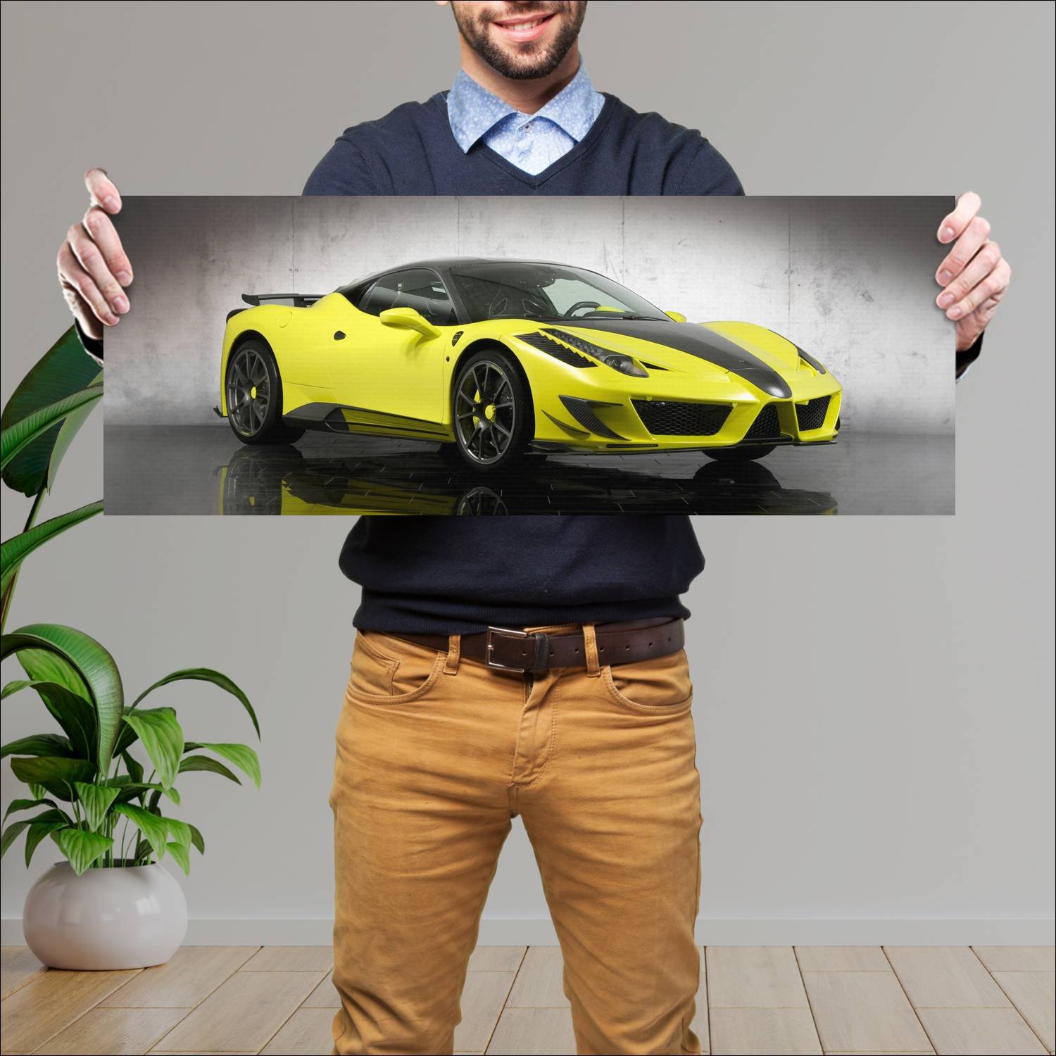Cuadro grande 30x80cm 2011 mansory siracusa auto 484 Ferrari