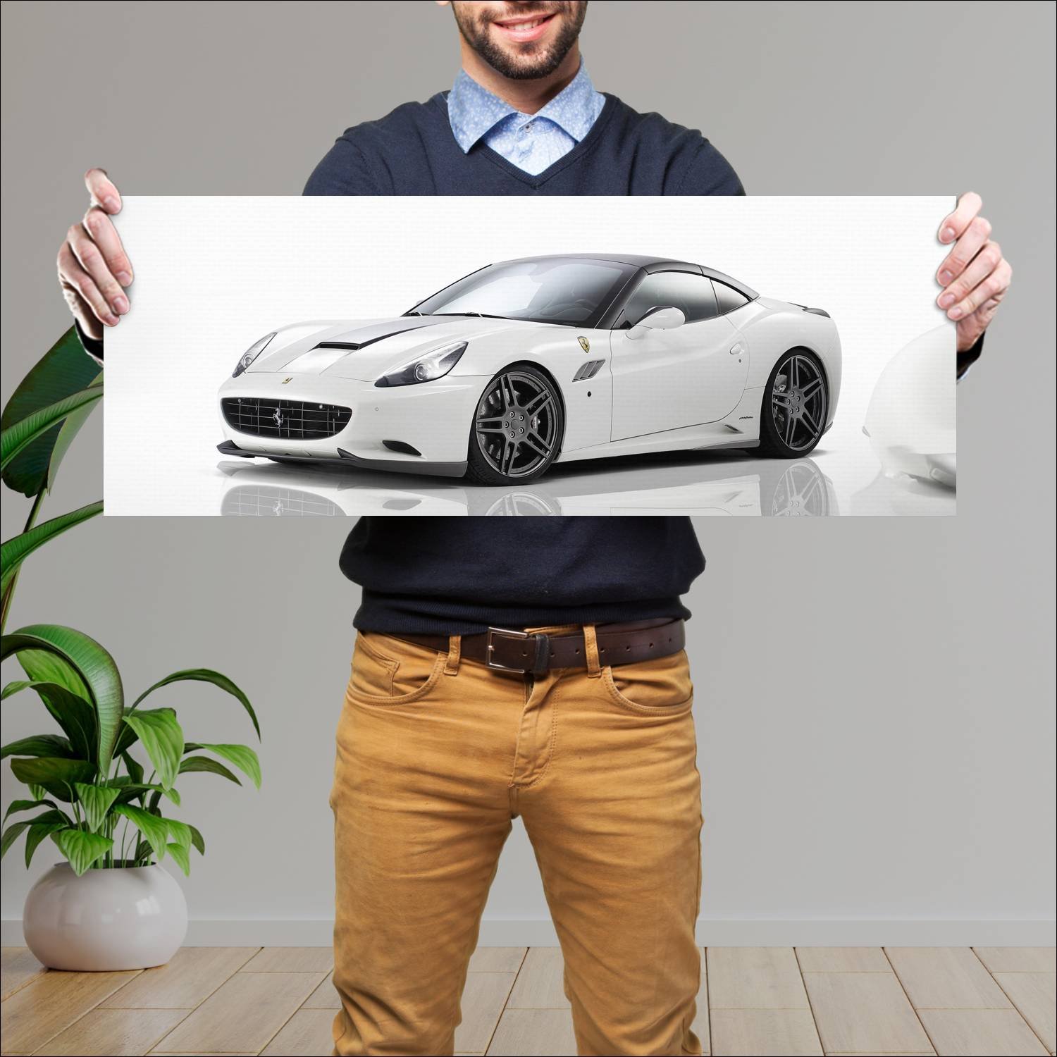 Cuadro grande 30x80cm 2011 novitec rosso race 606 486 Ferrari