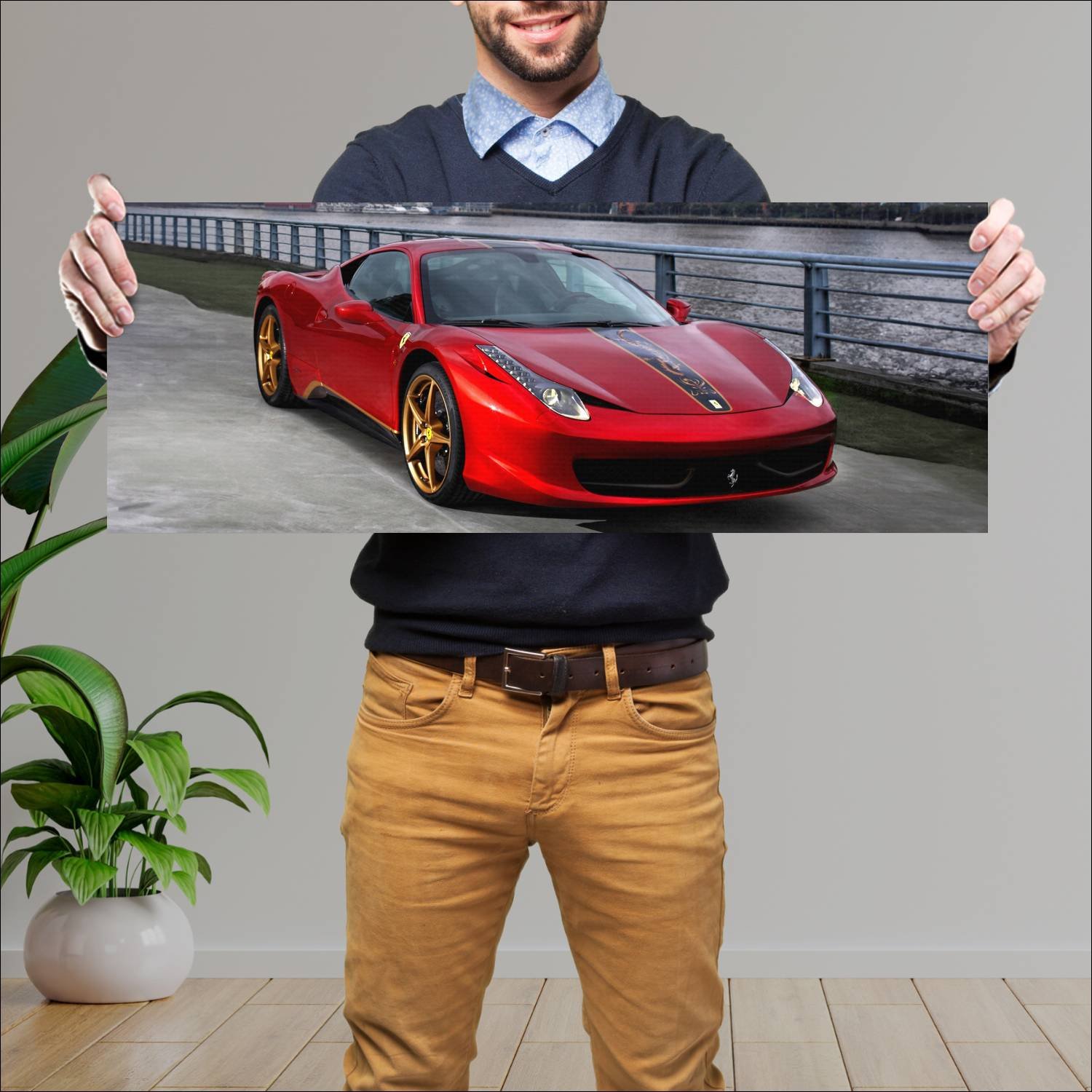 Cuadro grande 30x80cm 2012 ferrari 458 italia 20th 487 Ferrari