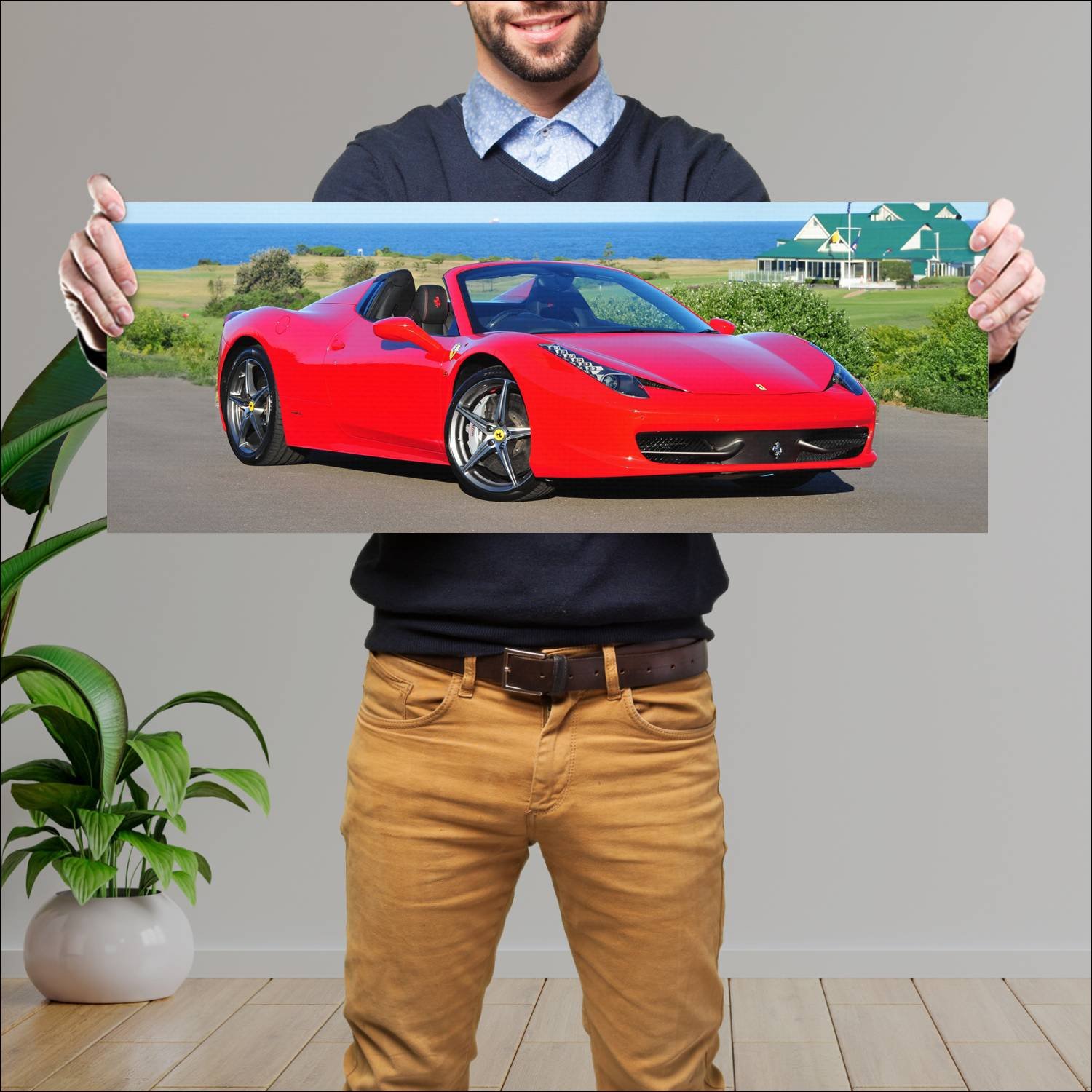 Cuadro grande 30x80cm 2012 ferrari 458 spider au 7 491 Ferrari