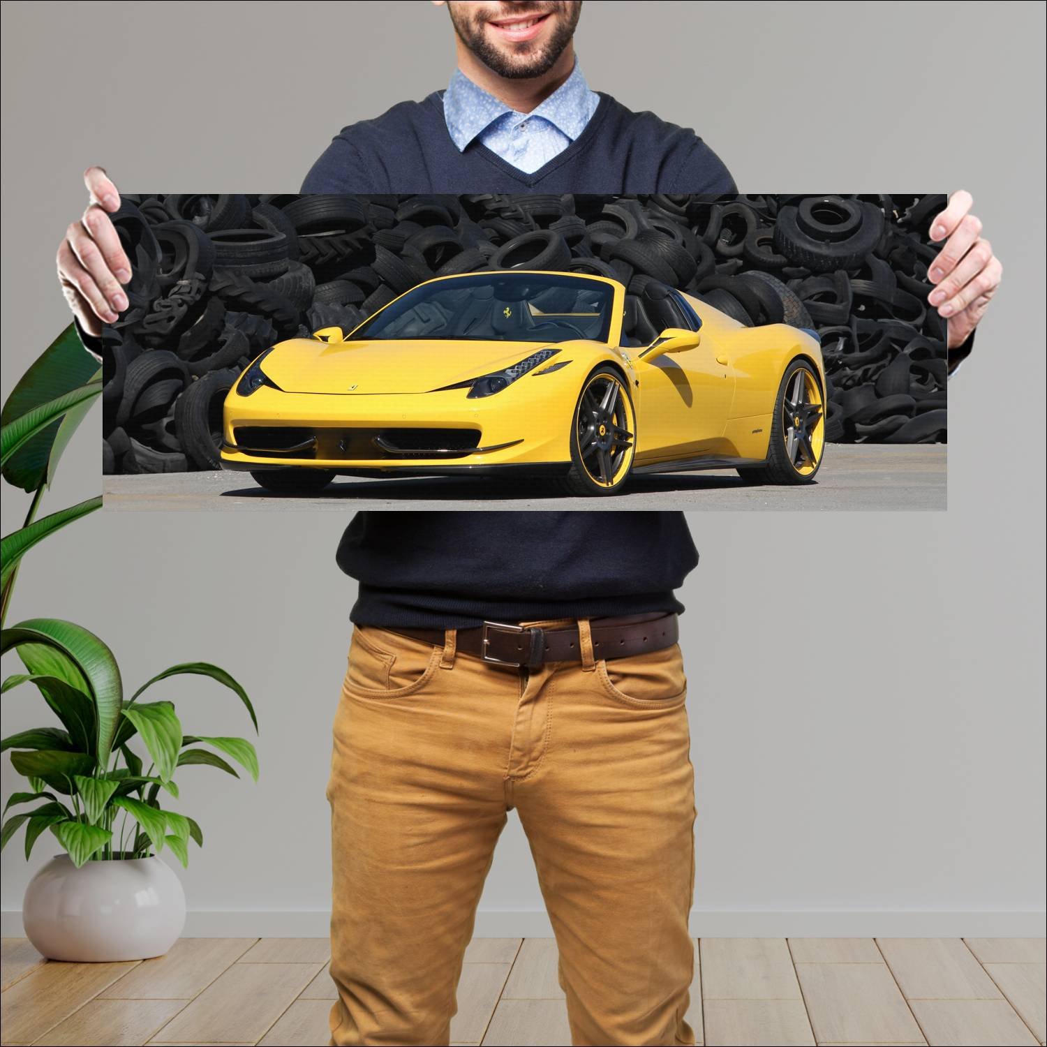 Cuadro grande 30x80cm 2012 ferrari 458 spider by n 492 Ferrari