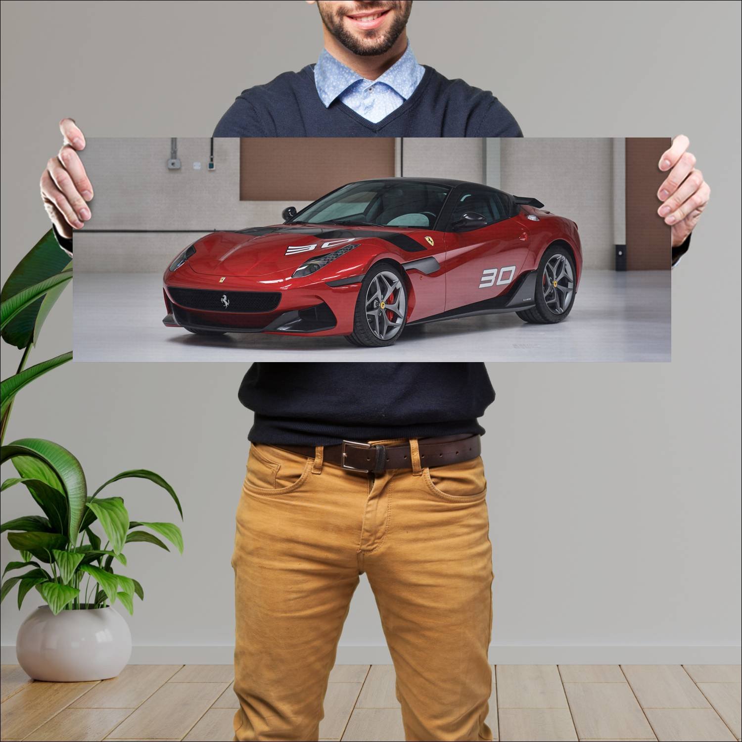 Cuadro grande 30x80cm 2012 ferrari sp30 auto 515 Ferrari