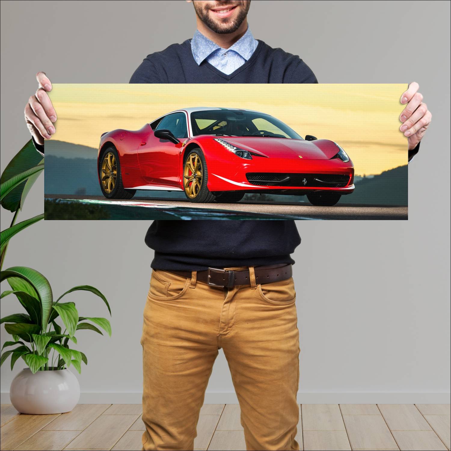Cuadro grande 30x80cm 2013 ferrari 458 italia tail 517 Ferrari