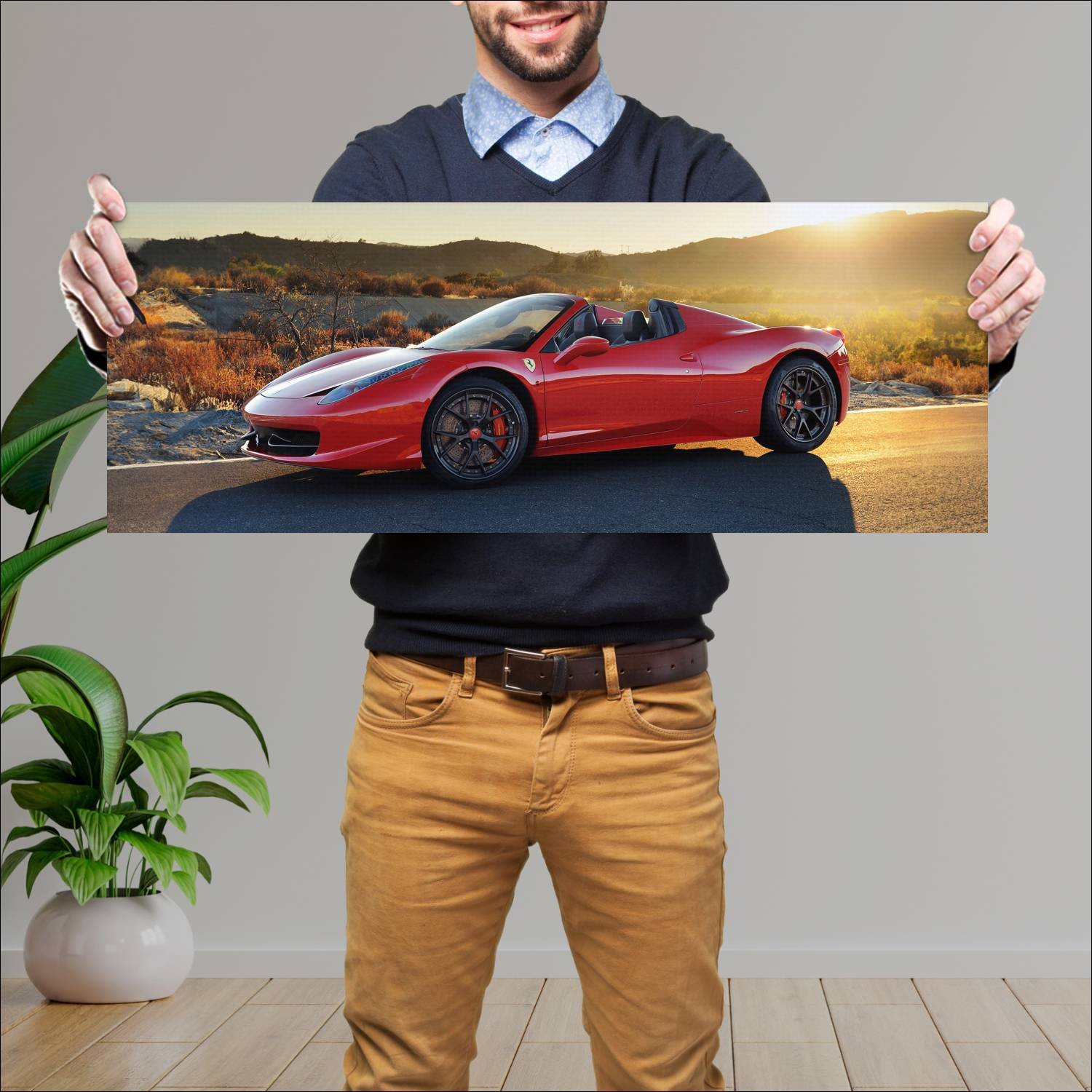 Cuadro grande 30x80cm 2013 ferrari 458 spider hpe 521 Ferrari