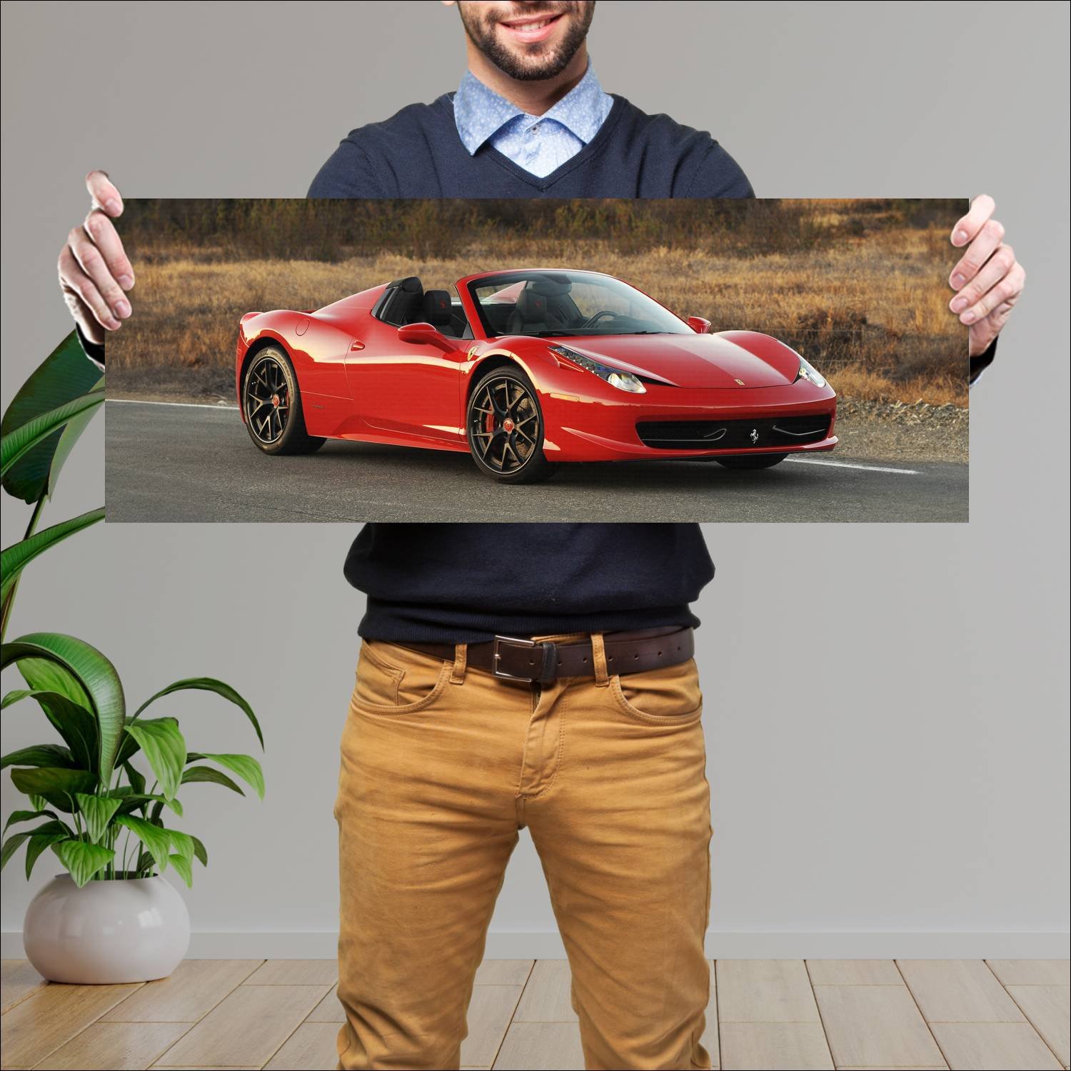 Cuadro grande 30x80cm 2013 ferrari 458 spider hpe 522 Ferrari