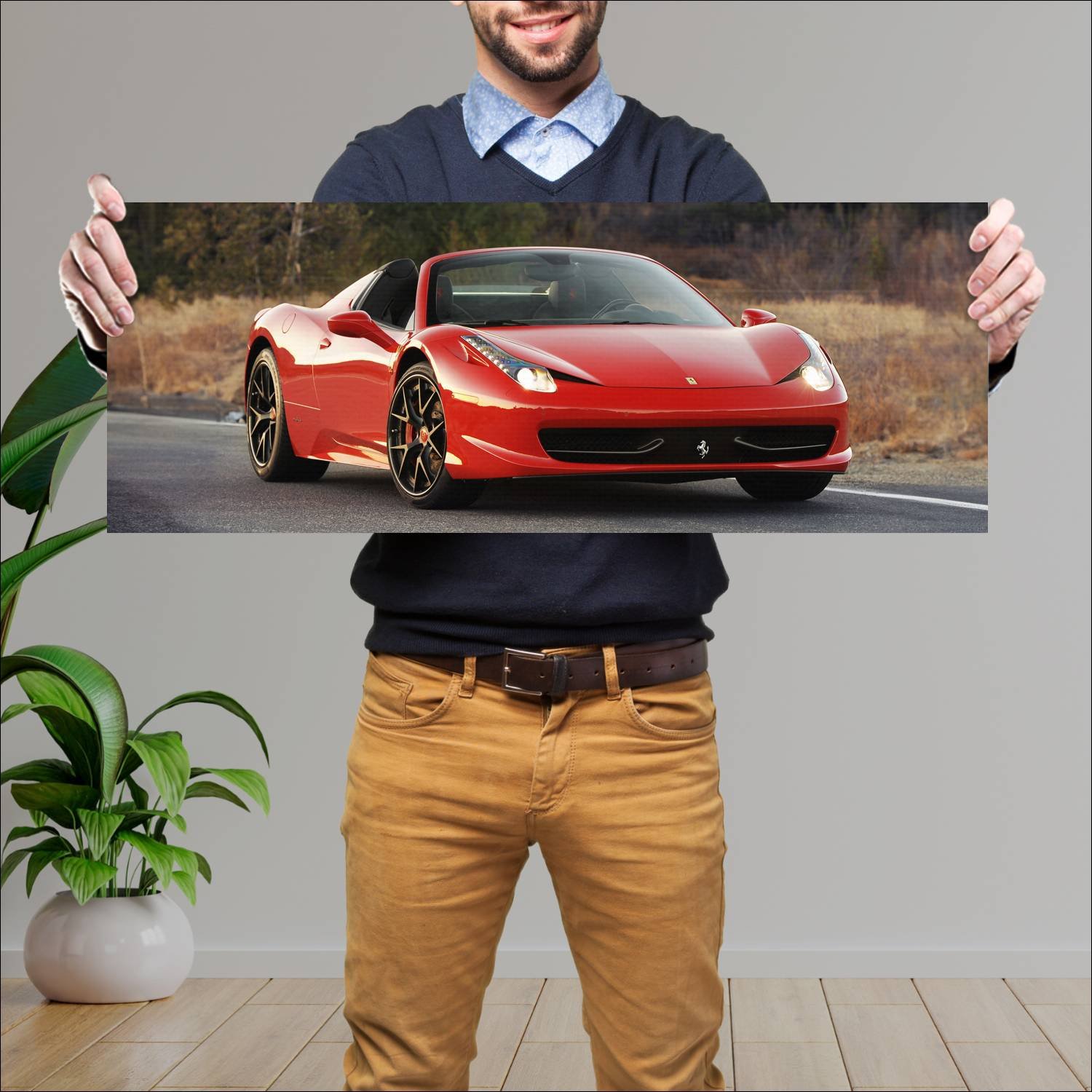 Cuadro grande 30x80cm 2013 ferrari 458 spider hpe 523 Ferrari