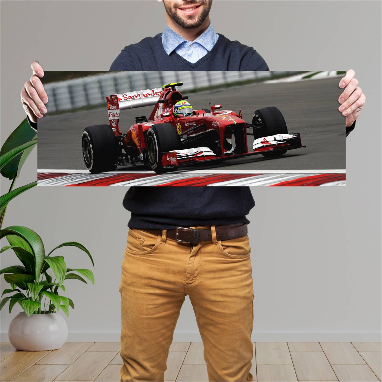Cuadro grande 30x80cm 2013 ferrari f138 auto 526 Ferrari