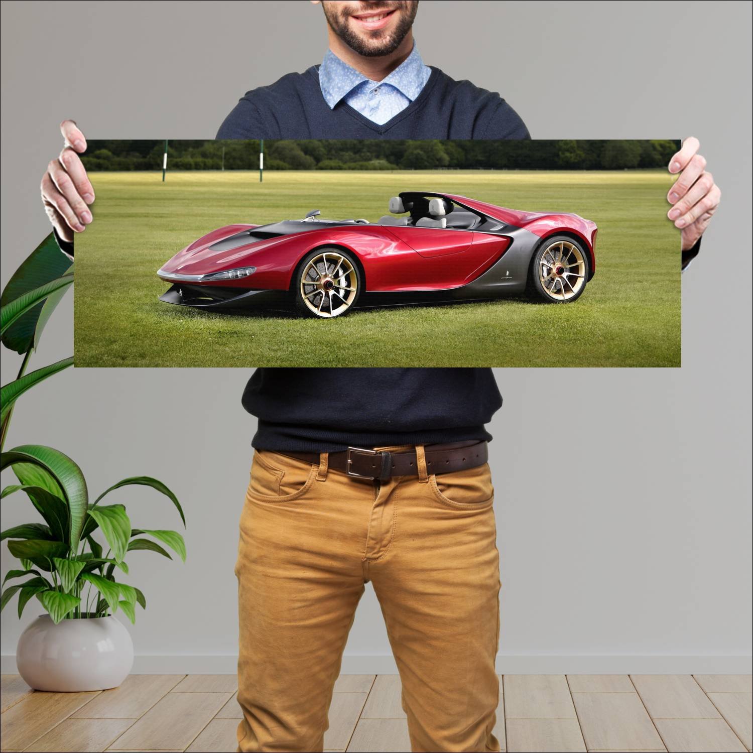Cuadro grande 30x80cm 2013 ferrari sergio concept 527 Ferrari