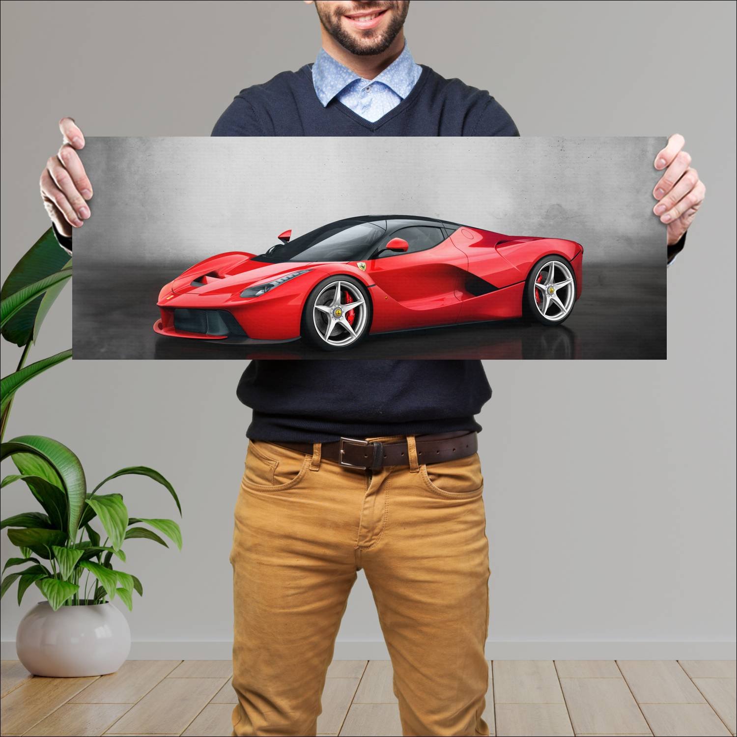 Cuadro grande 30x80cm 2013 laferrari auto 529 Ferrari