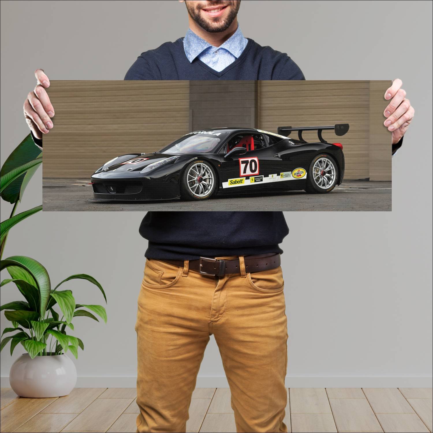 Cuadro grande 30x80cm 2014 ferrari 458 challenge e 535 Ferrari