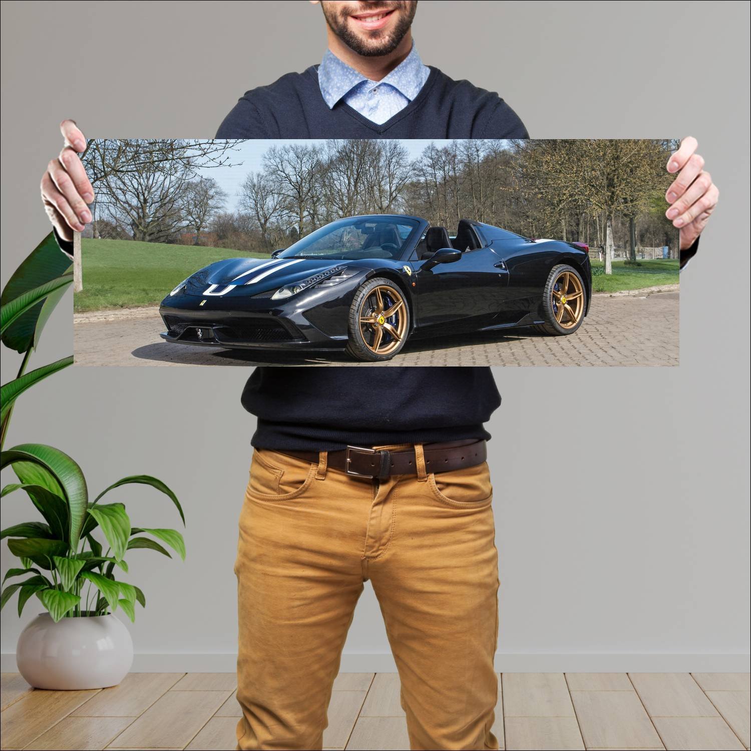 Cuadro grande 30x80cm 2014 ferrari 458 speciale a 538 Ferrari