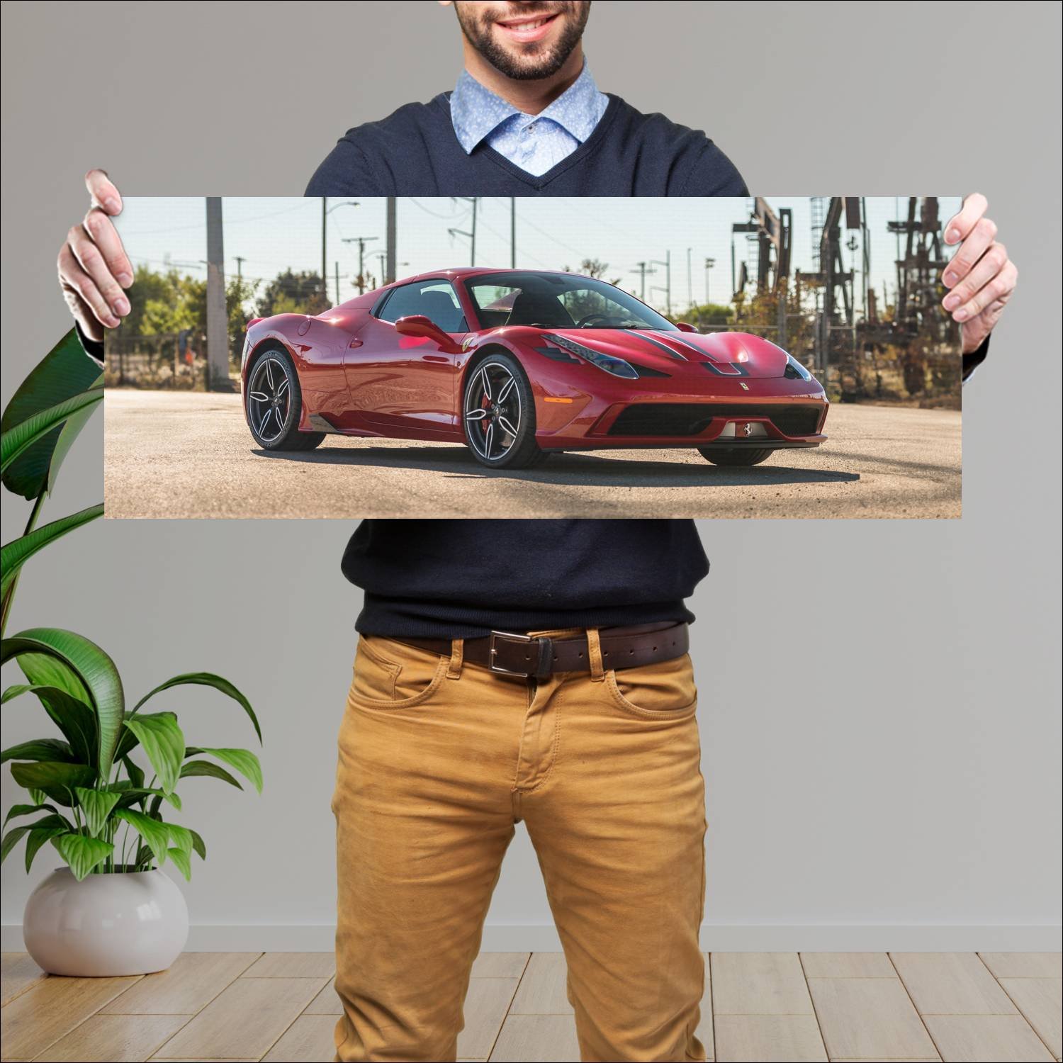Cuadro grande 30x80cm 2014 ferrari 458 speciale a 541 Ferrari