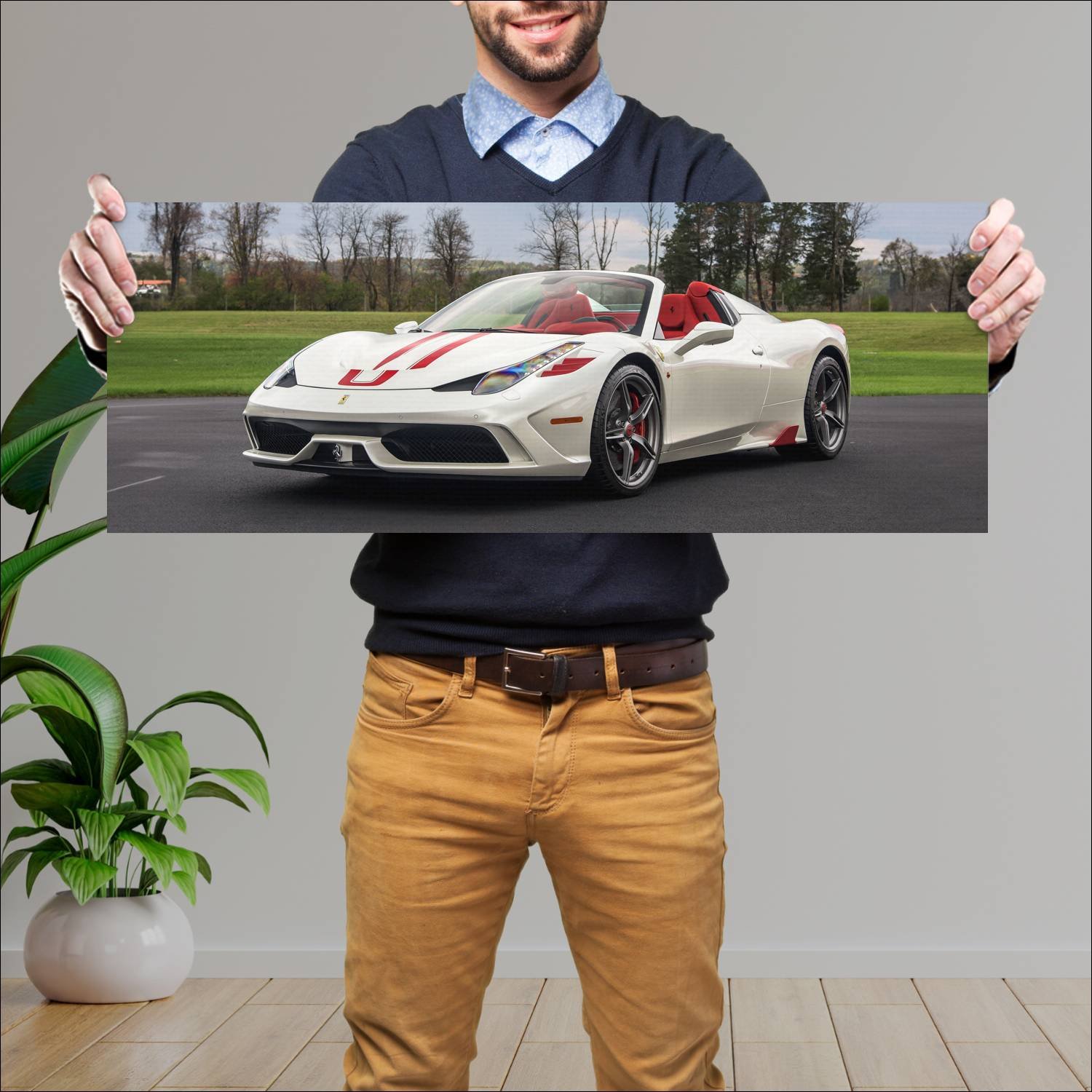 Cuadro grande 30x80cm 2014 ferrari 458 speciale a 542 Ferrari
