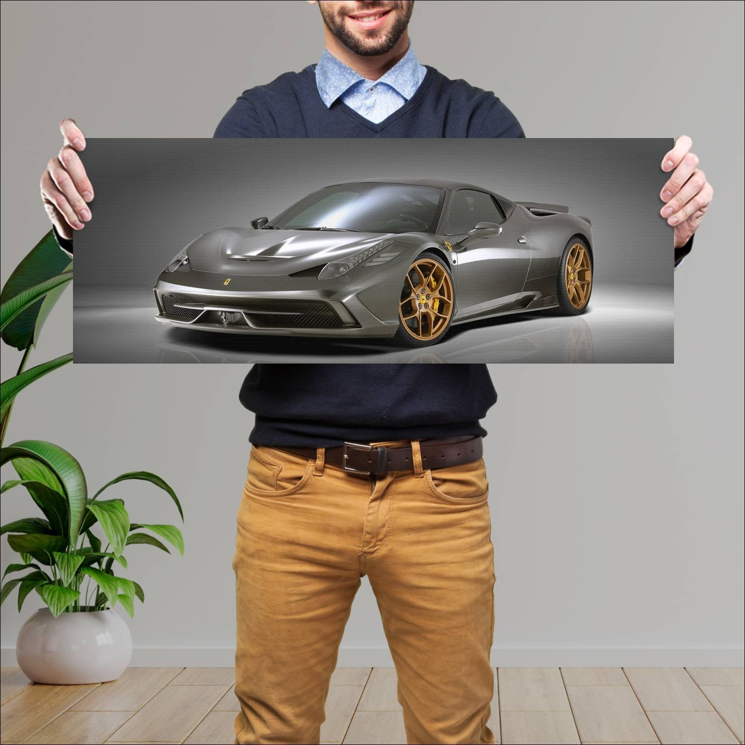 Cuadro grande 30x80cm 2014 ferrari 458 speciale by 543 Ferrari