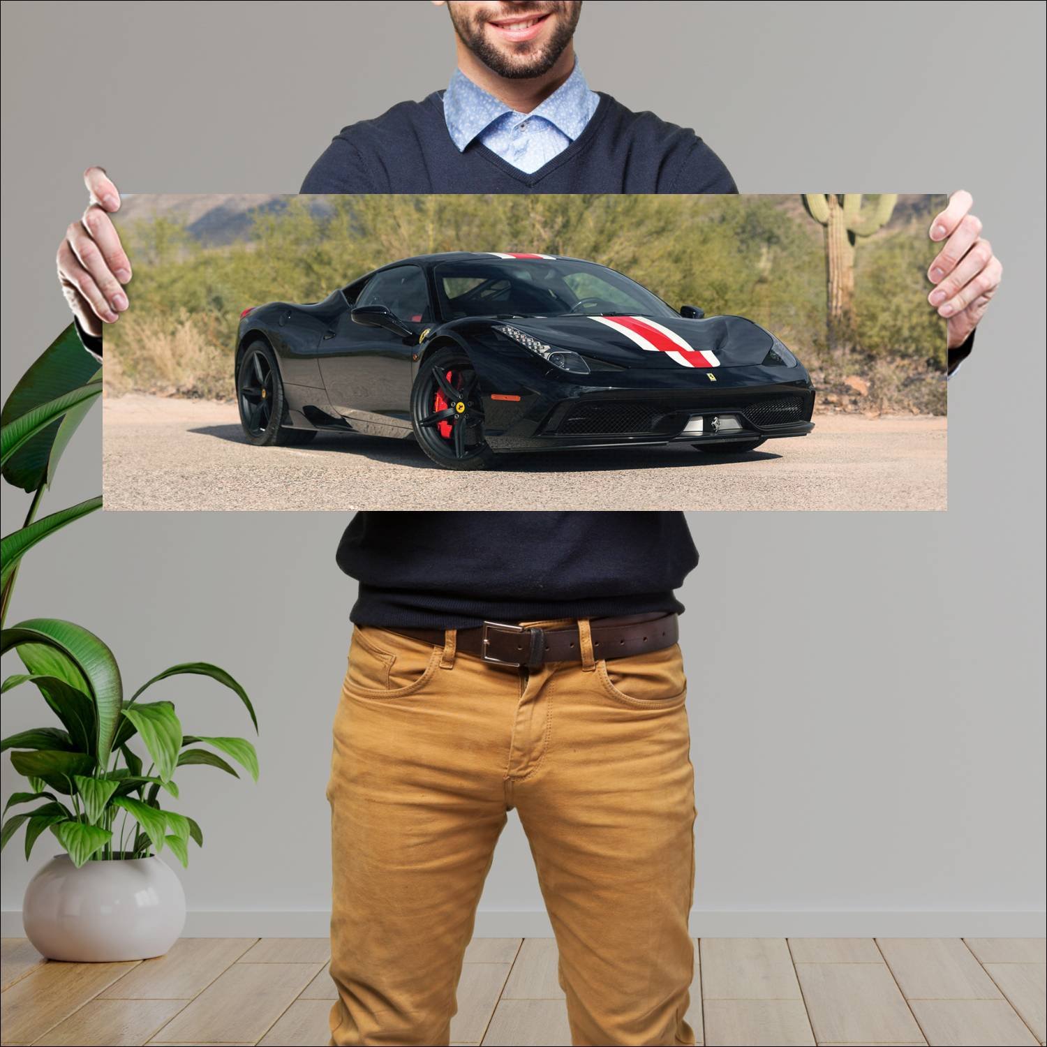 Cuadro grande 30x80cm 2014 ferrari 458 speciale us 545 Ferrari