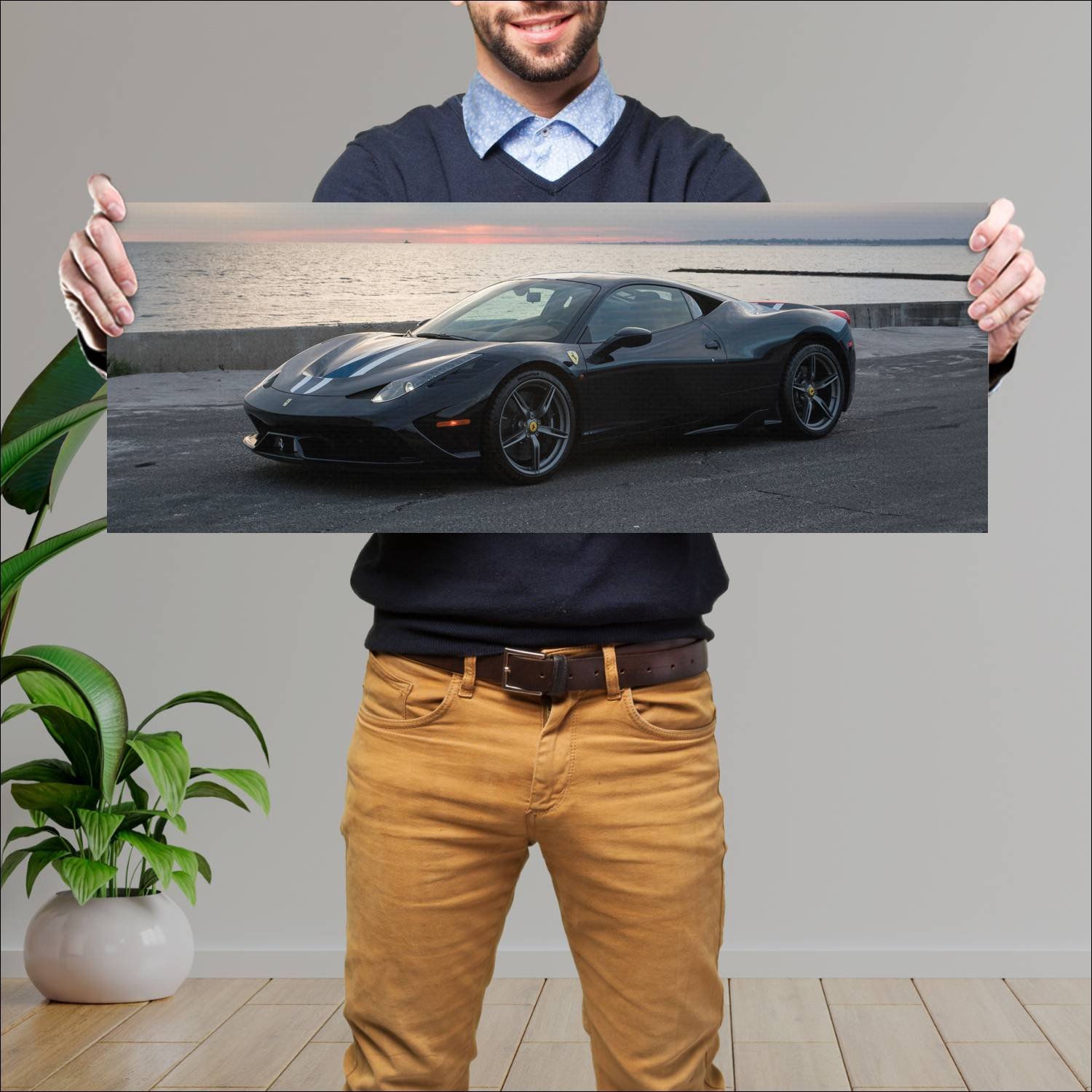 Cuadro grande 30x80cm 2014 ferrari 458 speciale us 546 Ferrari