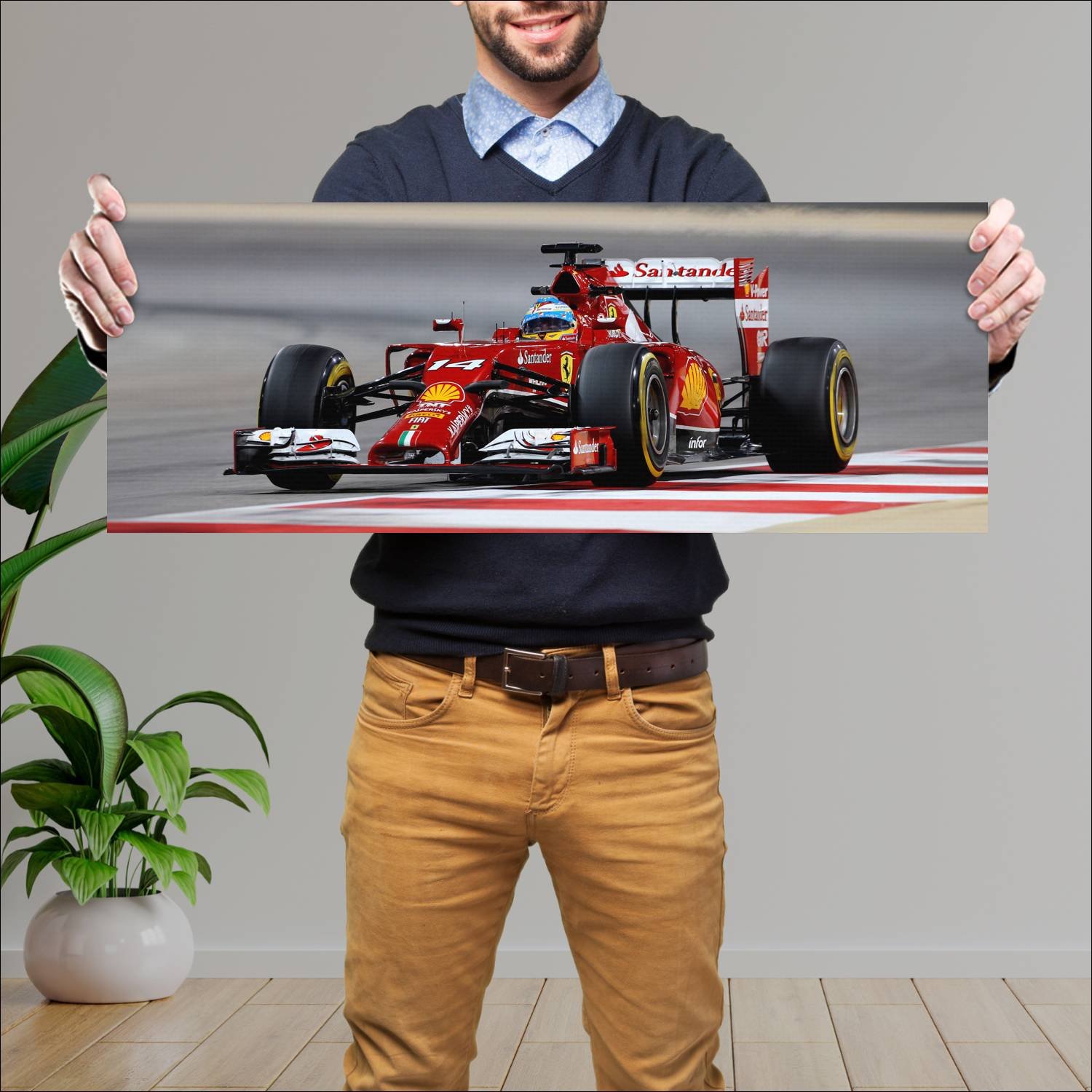 Cuadro grande 30x80cm 2014 ferrari f14 t auto 552 Ferrari