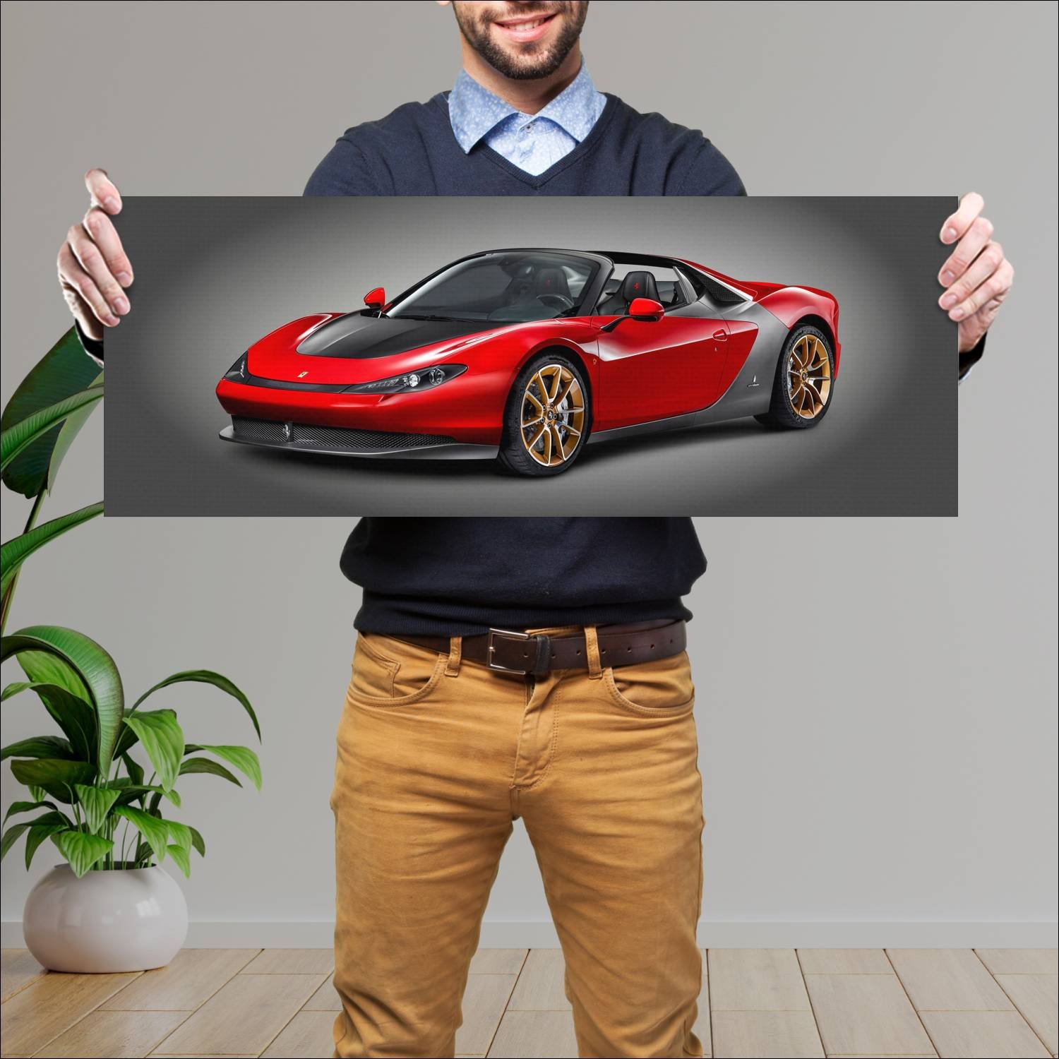 Cuadro grande 30x80cm 2014 ferrari sergio auto 554 Ferrari