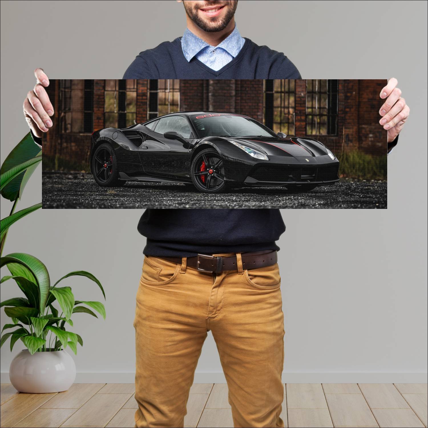 Cuadro grande 30x80cm 2015 ferrari 488 gtb by edo 560 Ferrari
