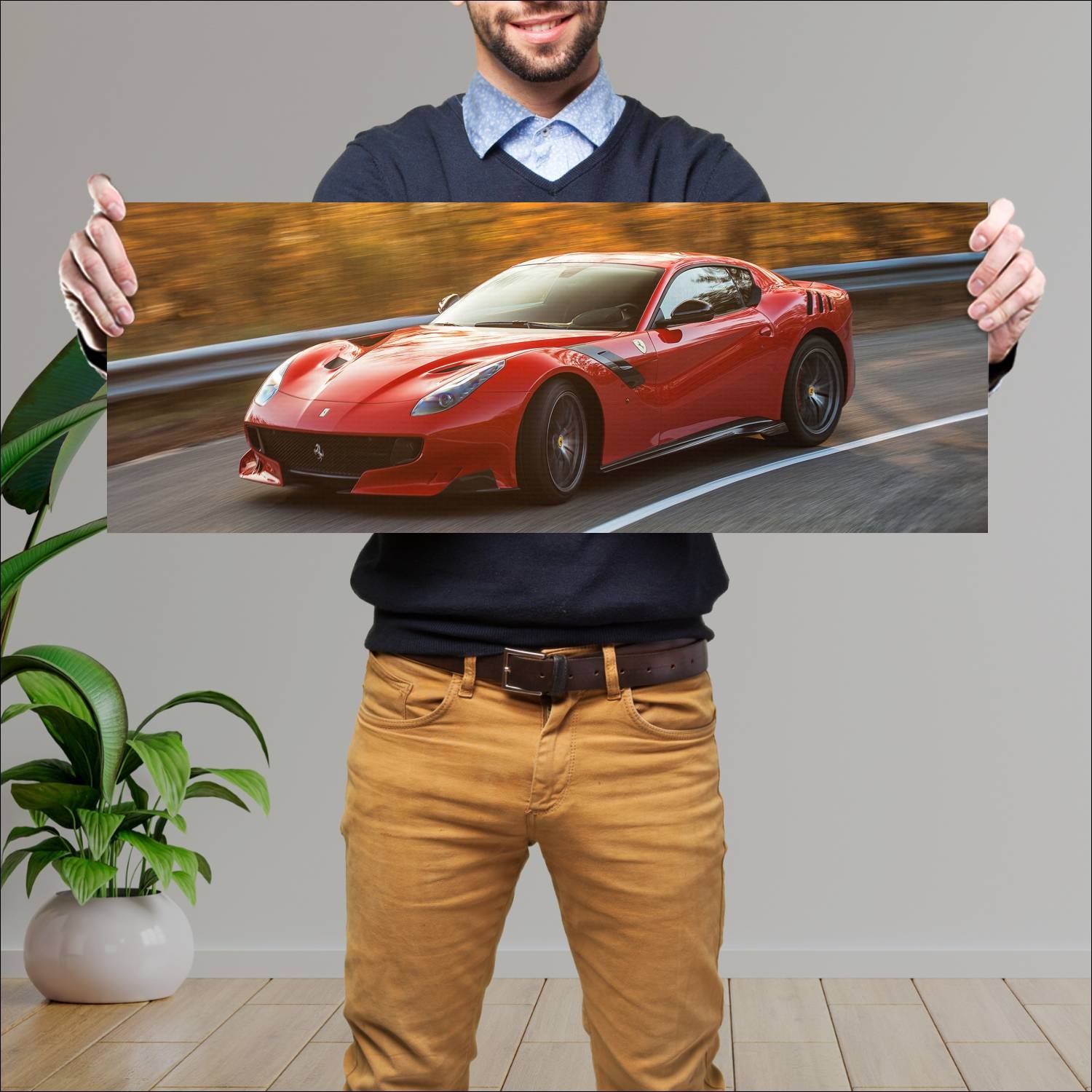 Cuadro grande 30x80cm 2015 ferrari f12tdf auto 579 Ferrari