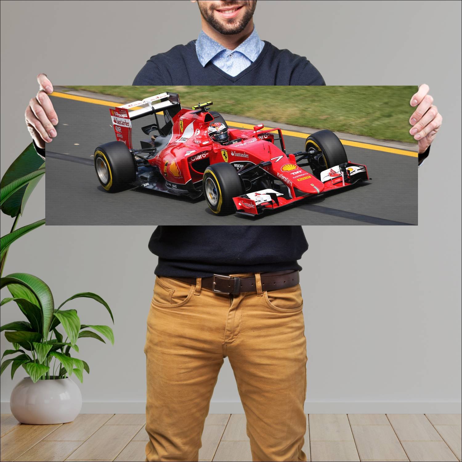 Cuadro grande 30x80cm 2015 ferrari sf15 t auto 582 Ferrari