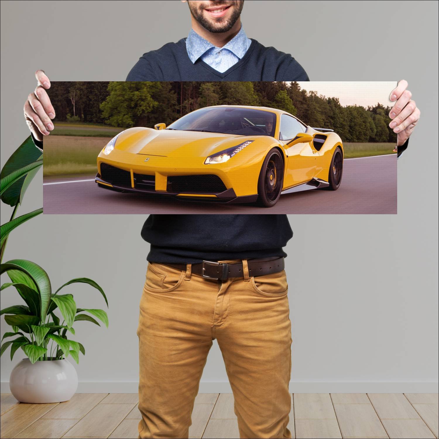 Cuadro grande 30x80cm 2016 ferrari 488 gtb by novi 587 Ferrari