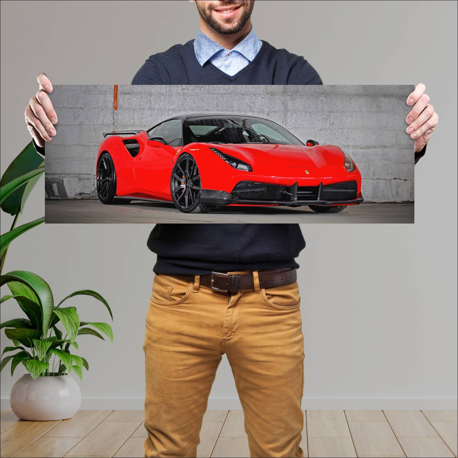 Cuadro grande 30x80cm 2016 ferrari 488 gtb by vos 588 Ferrari