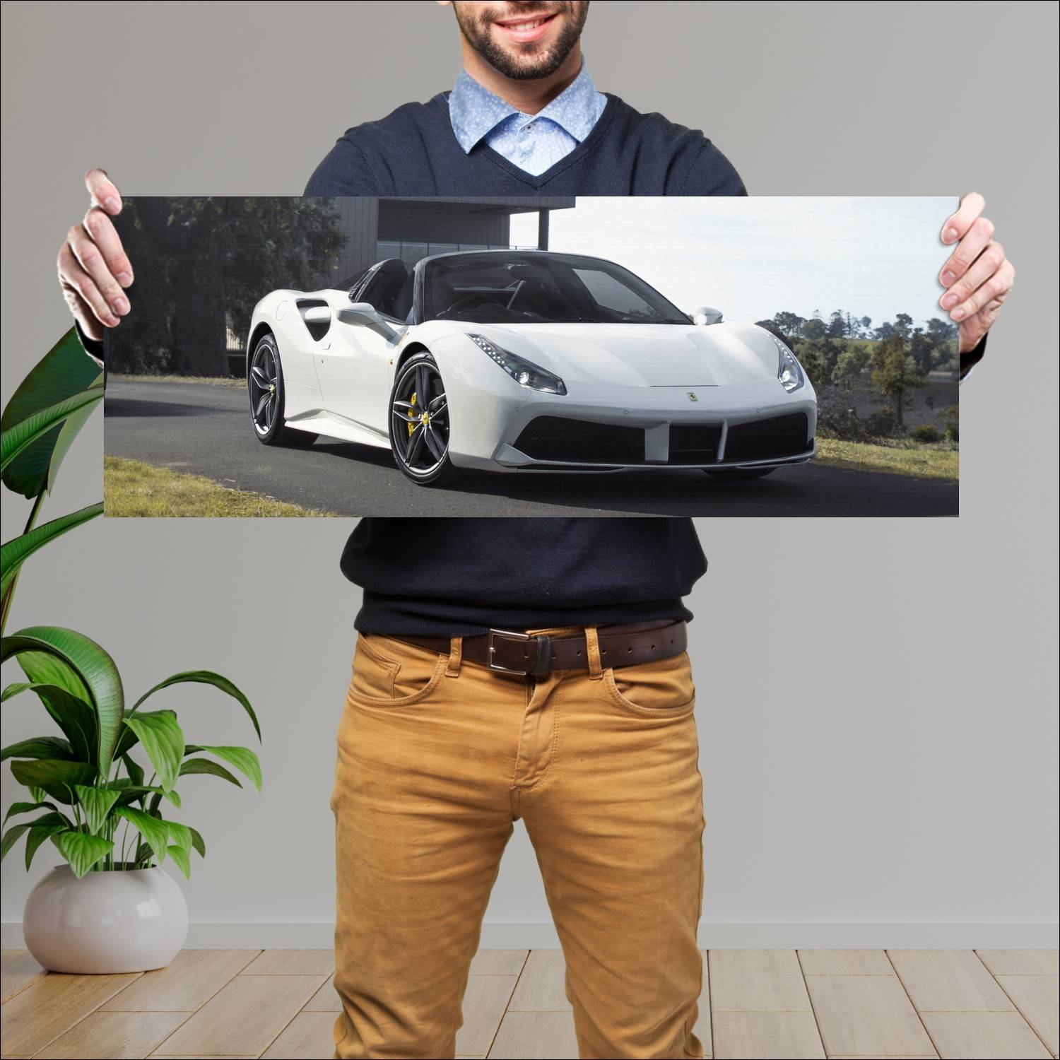 Cuadro grande 30x80cm 2016 ferrari 488 spider au 7 589 Ferrari