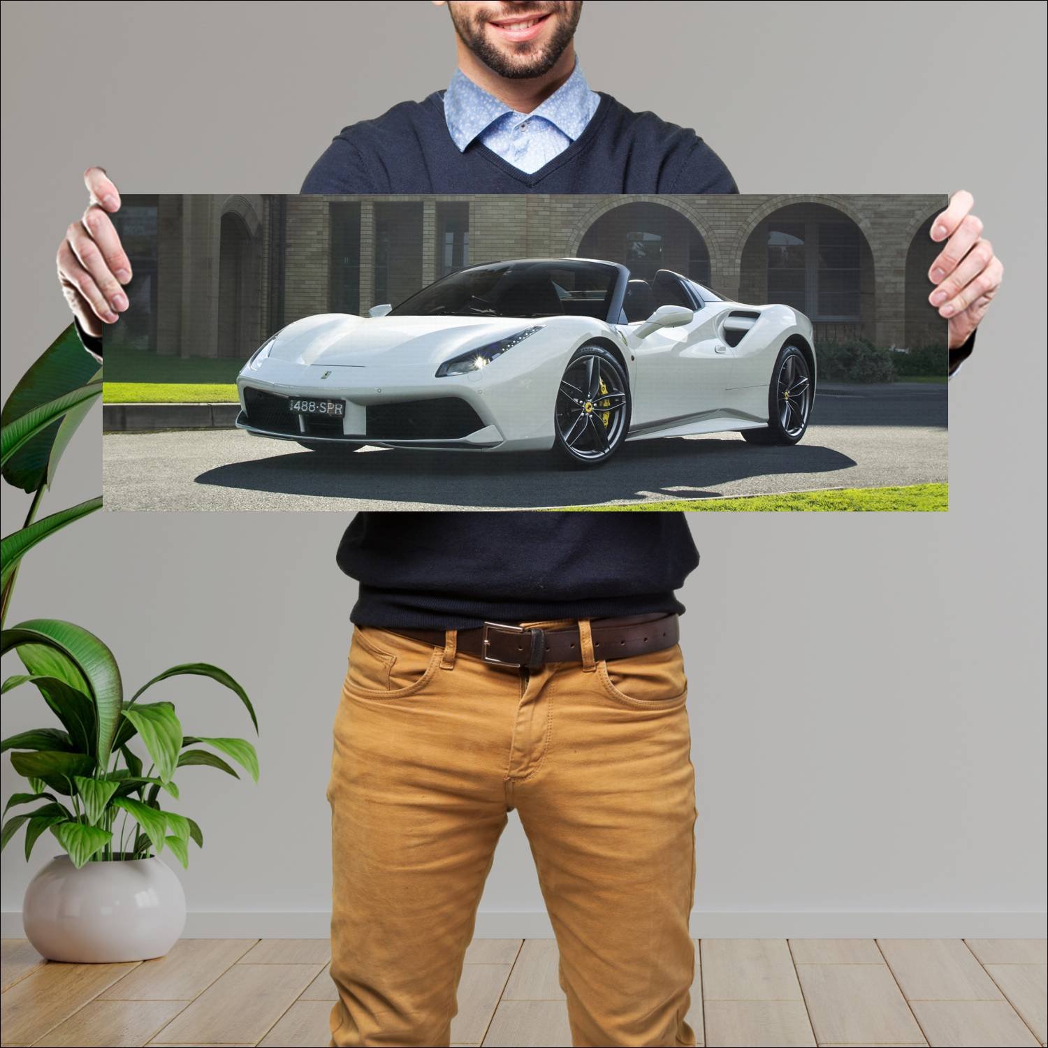 Cuadro grande 30x80cm 2016 ferrari 488 spider au 7 590 Ferrari