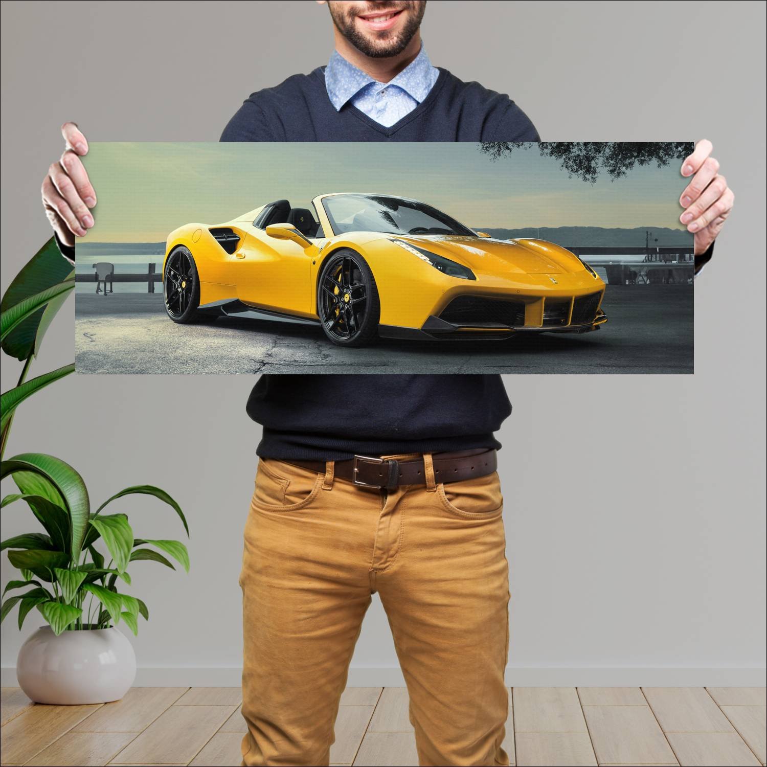 Cuadro grande 30x80cm 2016 ferrari 488 spider by n 591 Ferrari