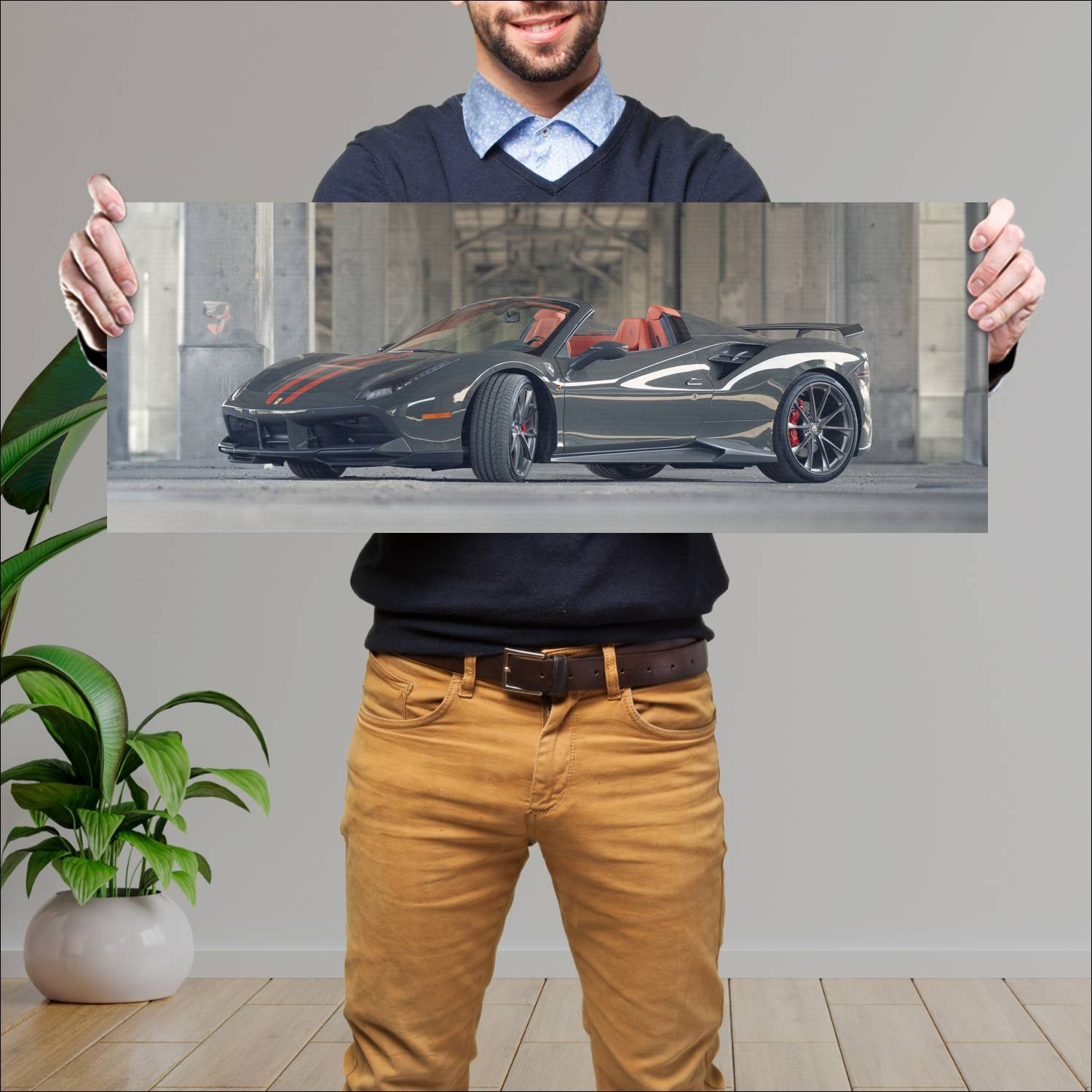 Cuadro grande 30x80cm 2016 ferrari 488 spider by n 592 Ferrari