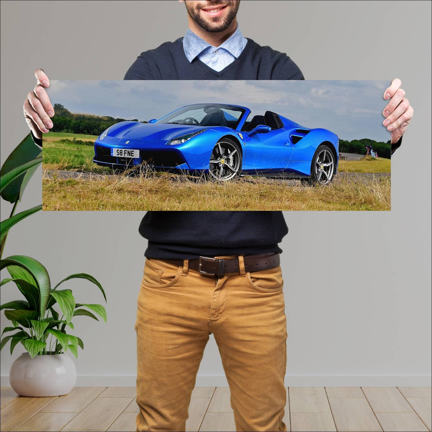 Cuadro grande 30x80cm 2016 ferrari 488 spider uk 5 593 Ferrari