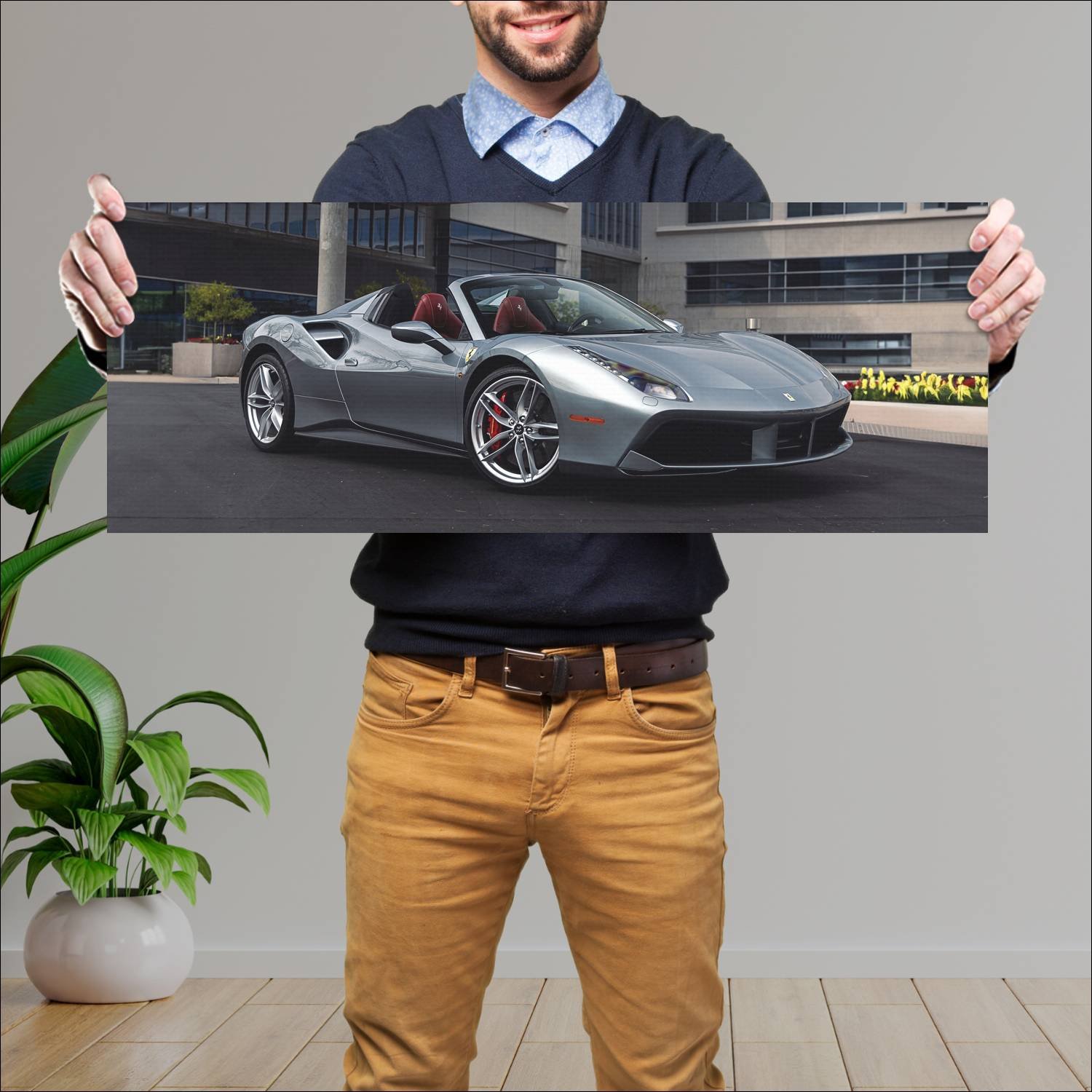 Cuadro grande 30x80cm 2016 ferrari 488 spider us 9 594 Ferrari