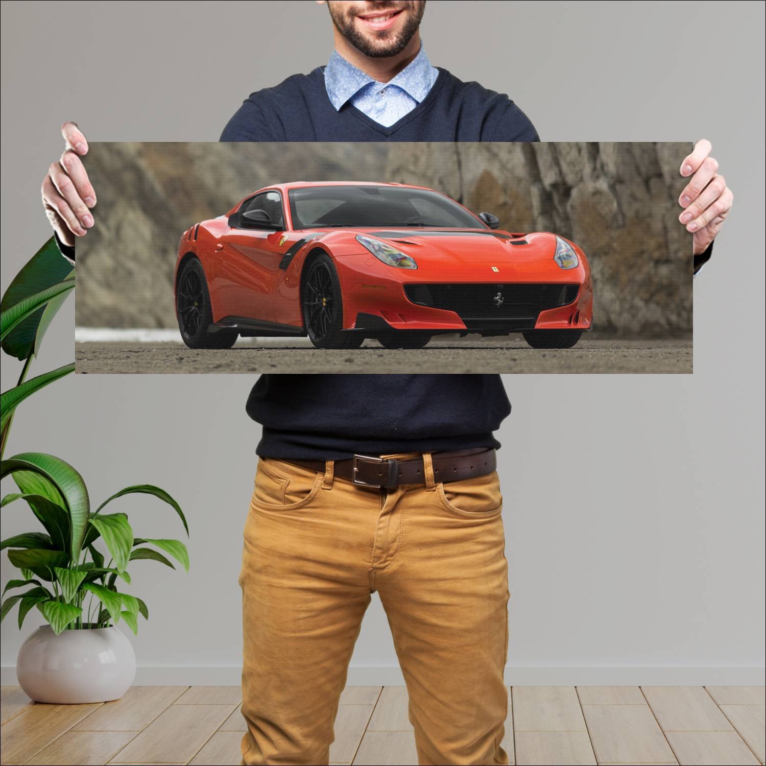Cuadro grande 30x80cm 2016 ferrari f12tdf us auto 606 Ferrari