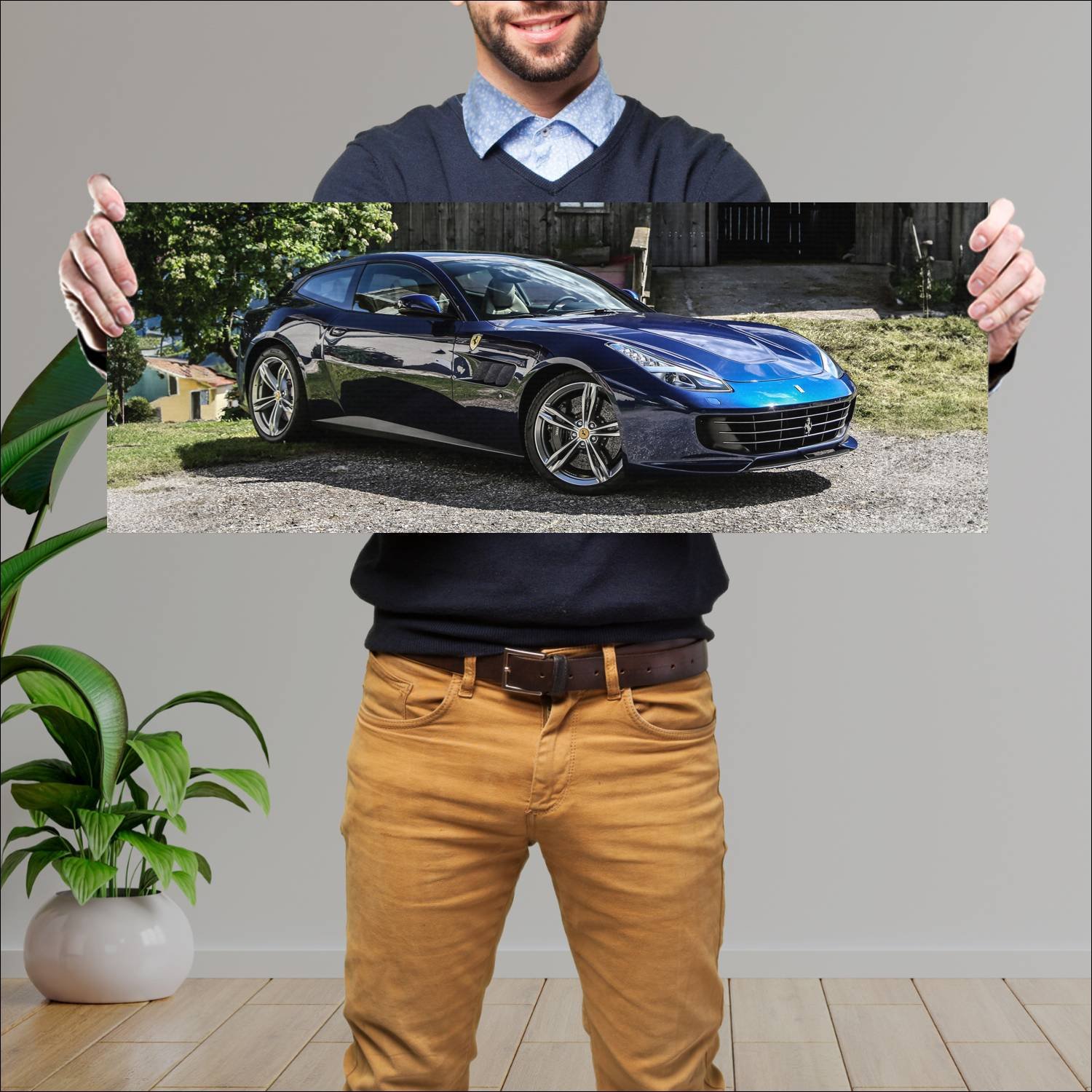 Cuadro grande 30x80cm 2016 ferrari gtc4 lusso Ferrari