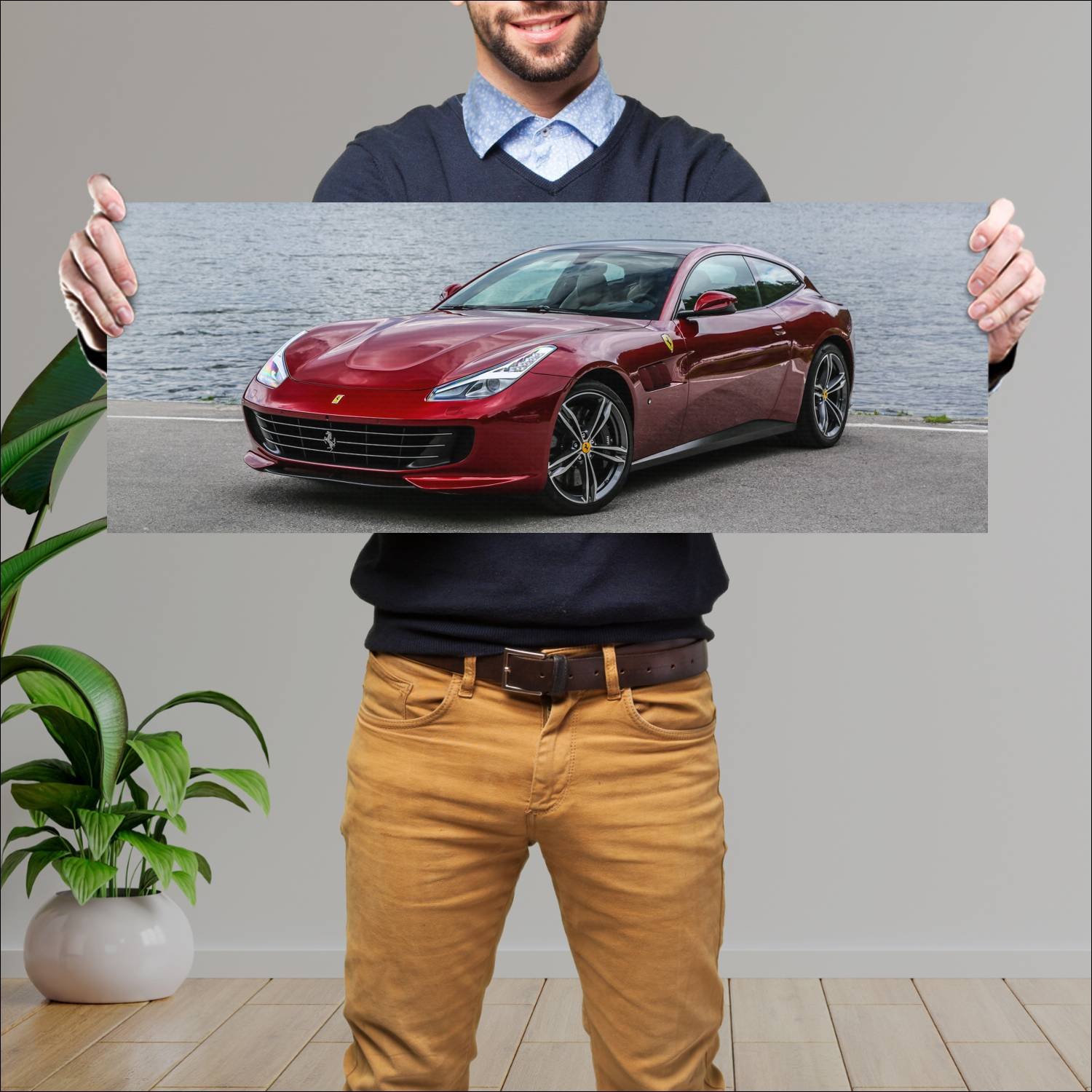 Cuadro grande 30x80cm 2016 ferrari gtc4 lusso Ferrari