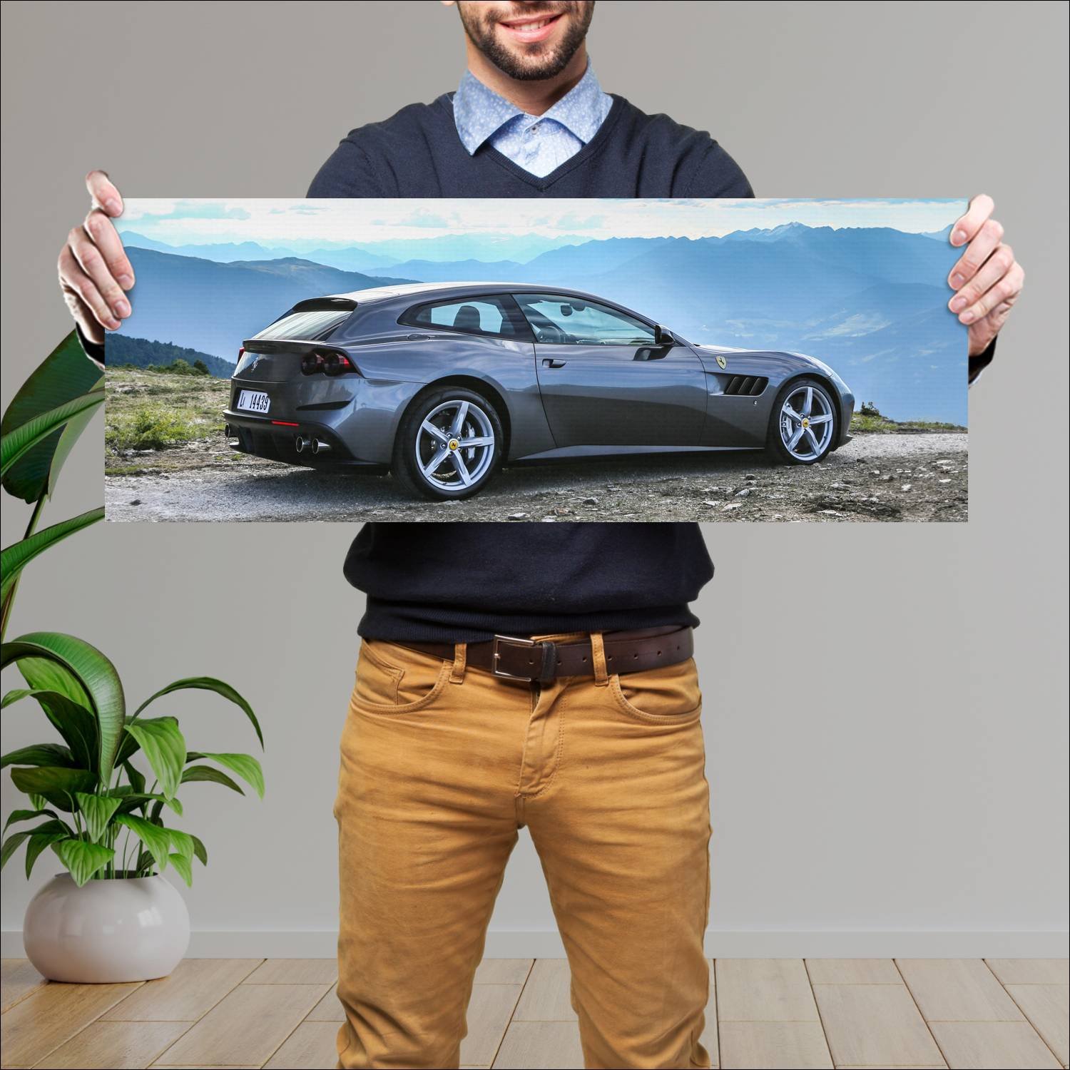 Cuadro grande 30x80cm 2016 ferrari gtc4 lusso Ferrari