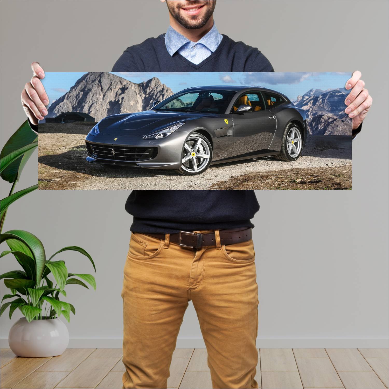 Cuadro grande 30x80cm 2016 ferrari gtc4 lusso Ferrari