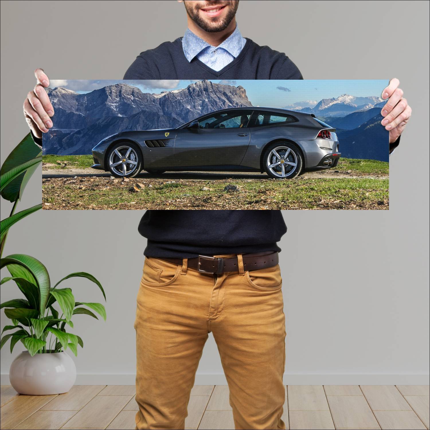 Cuadro grande 30x80cm 2016 ferrari gtc4 lusso Ferrari