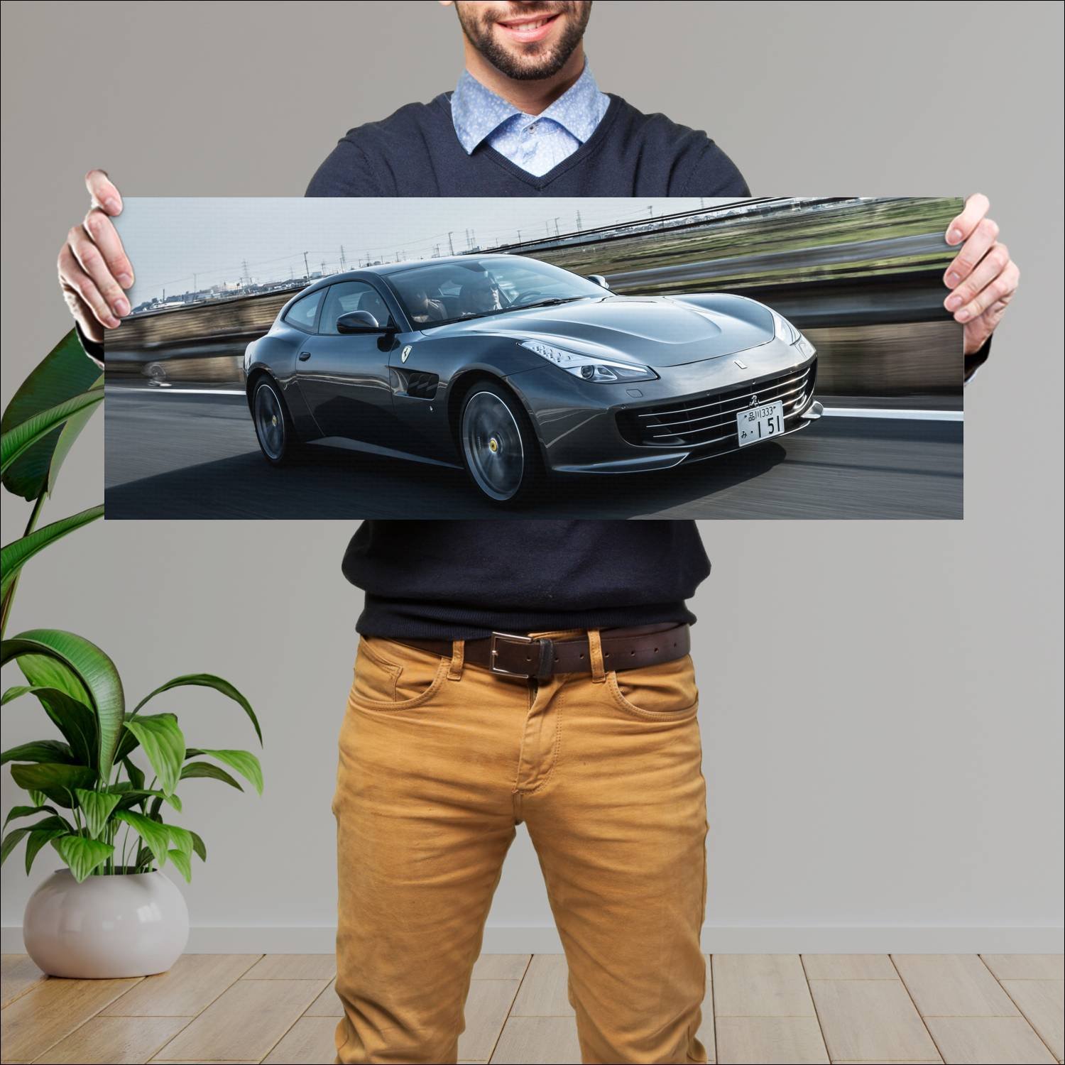 Cuadro grande 30x80cm 2016 ferrari gtc4lusso jp 96 613 Ferrari