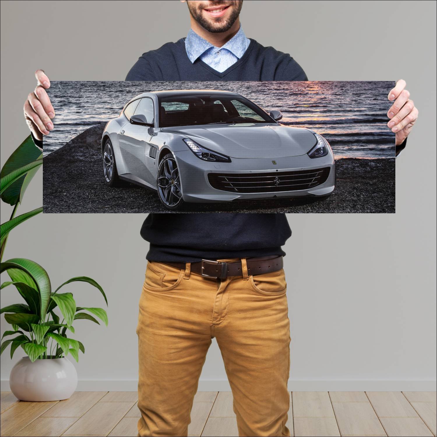 Cuadro grande 30x80cm 2016 ferrari gtc4lusso t 699 614 Ferrari