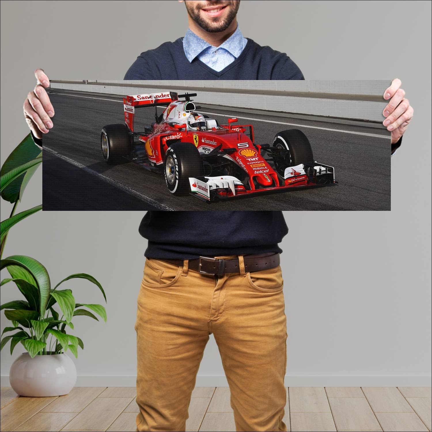 Cuadro grande 30x80cm 2016 ferrari sf16 h auto 617 Ferrari